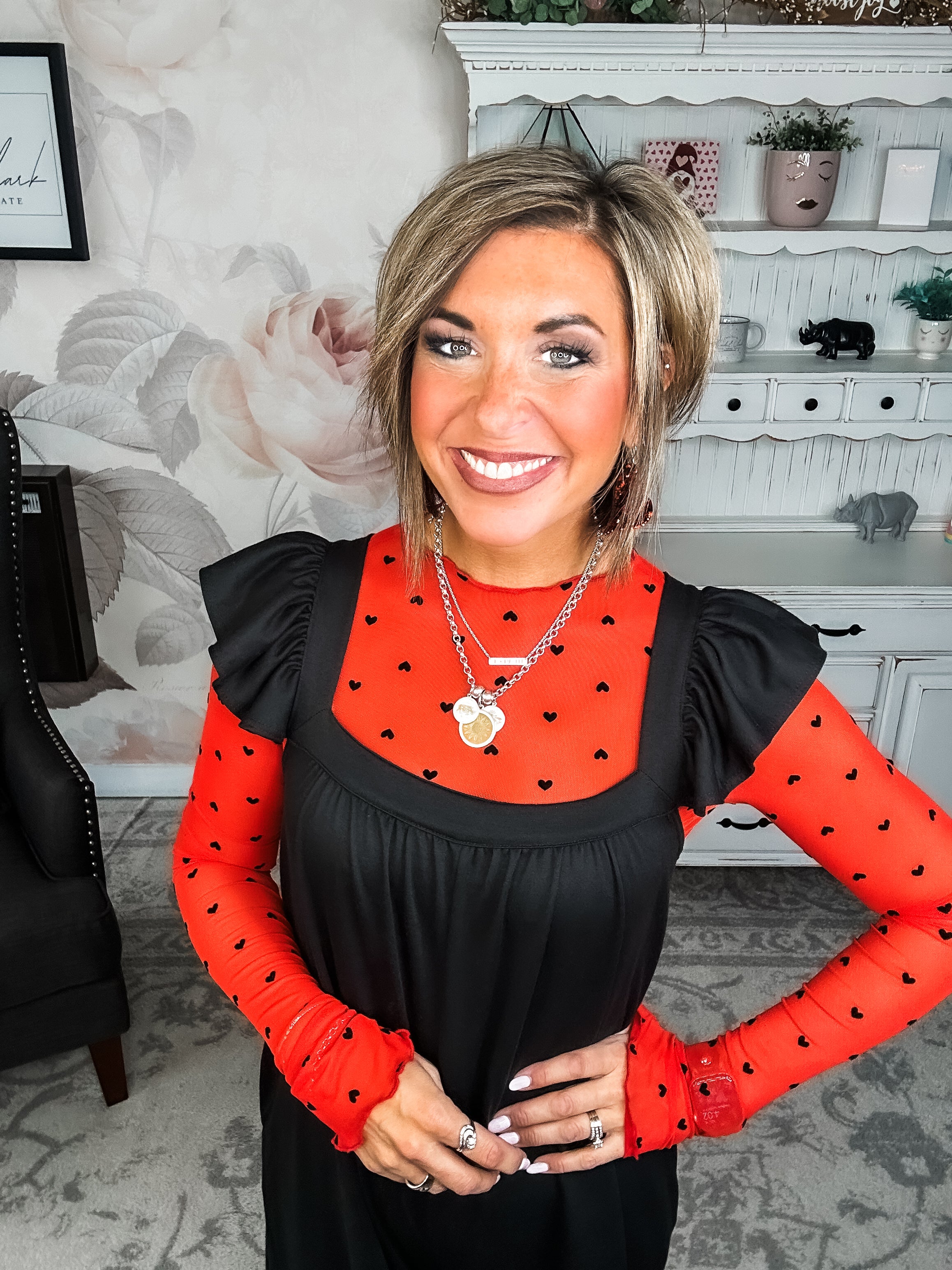 Still In To You Mesh Top - Red