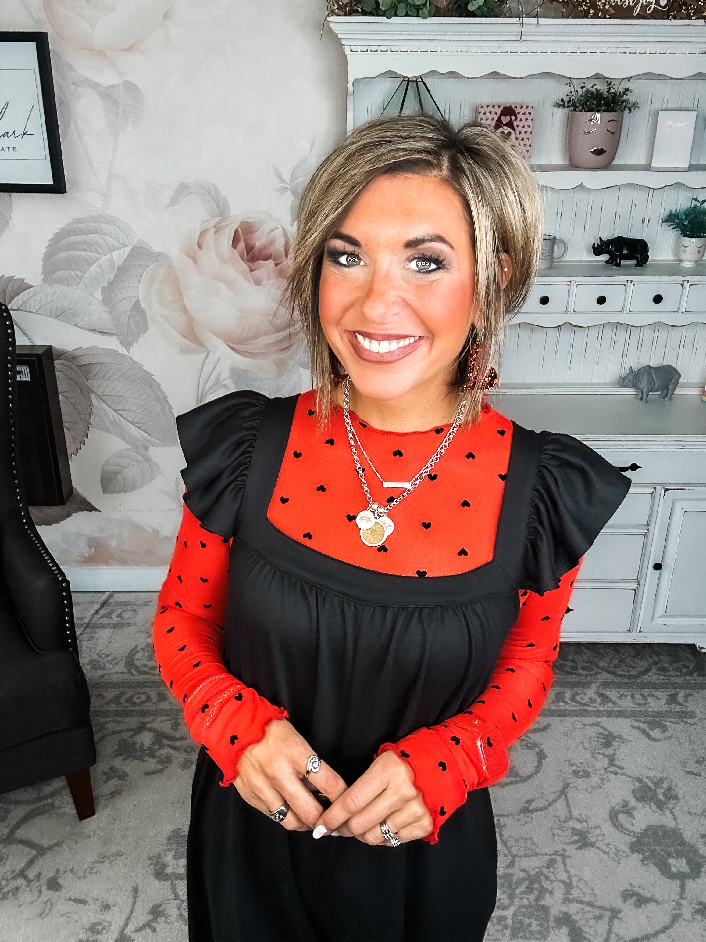 Still In To You Mesh Top - Red