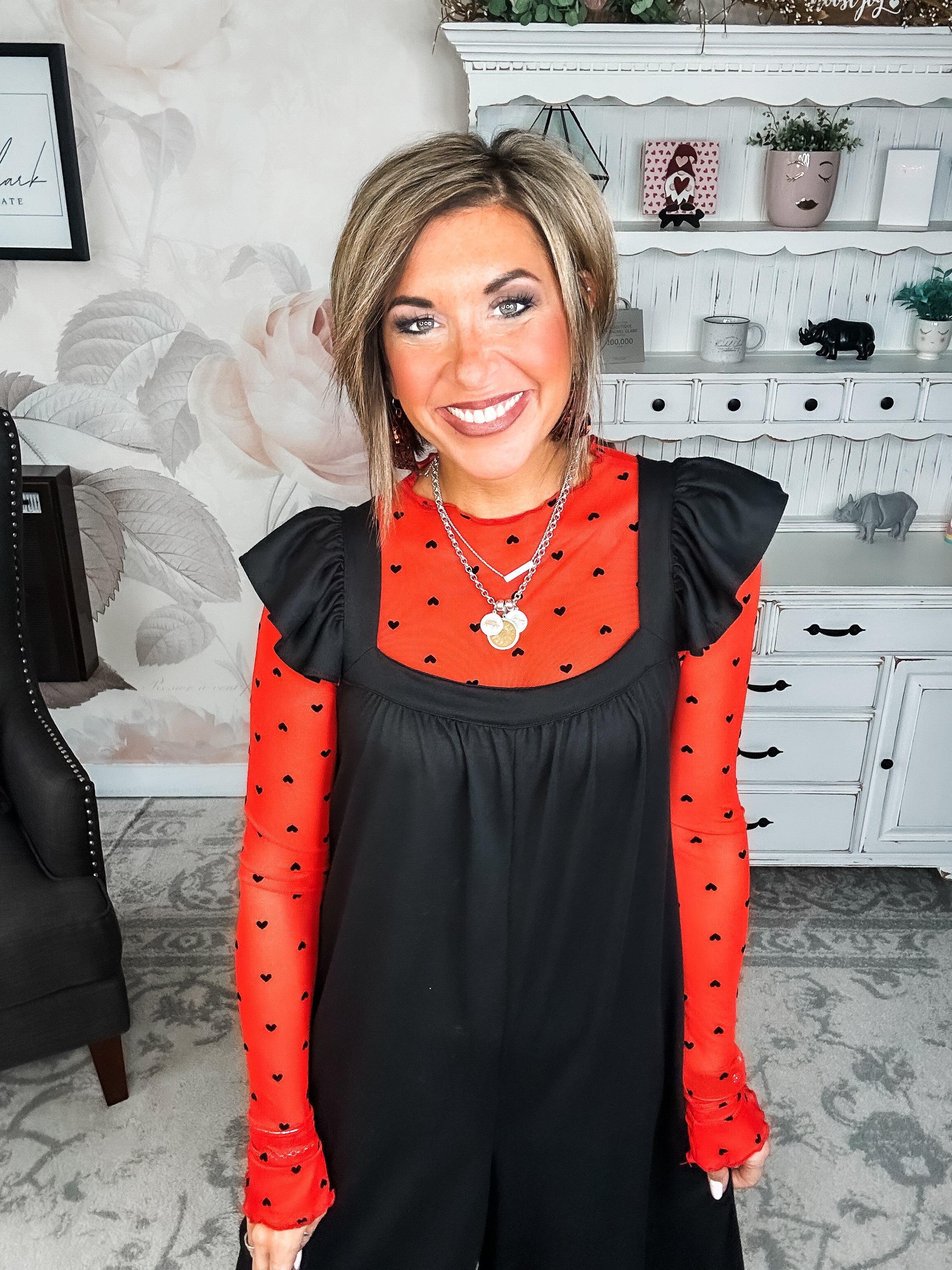 Still In To You Mesh Top - Red