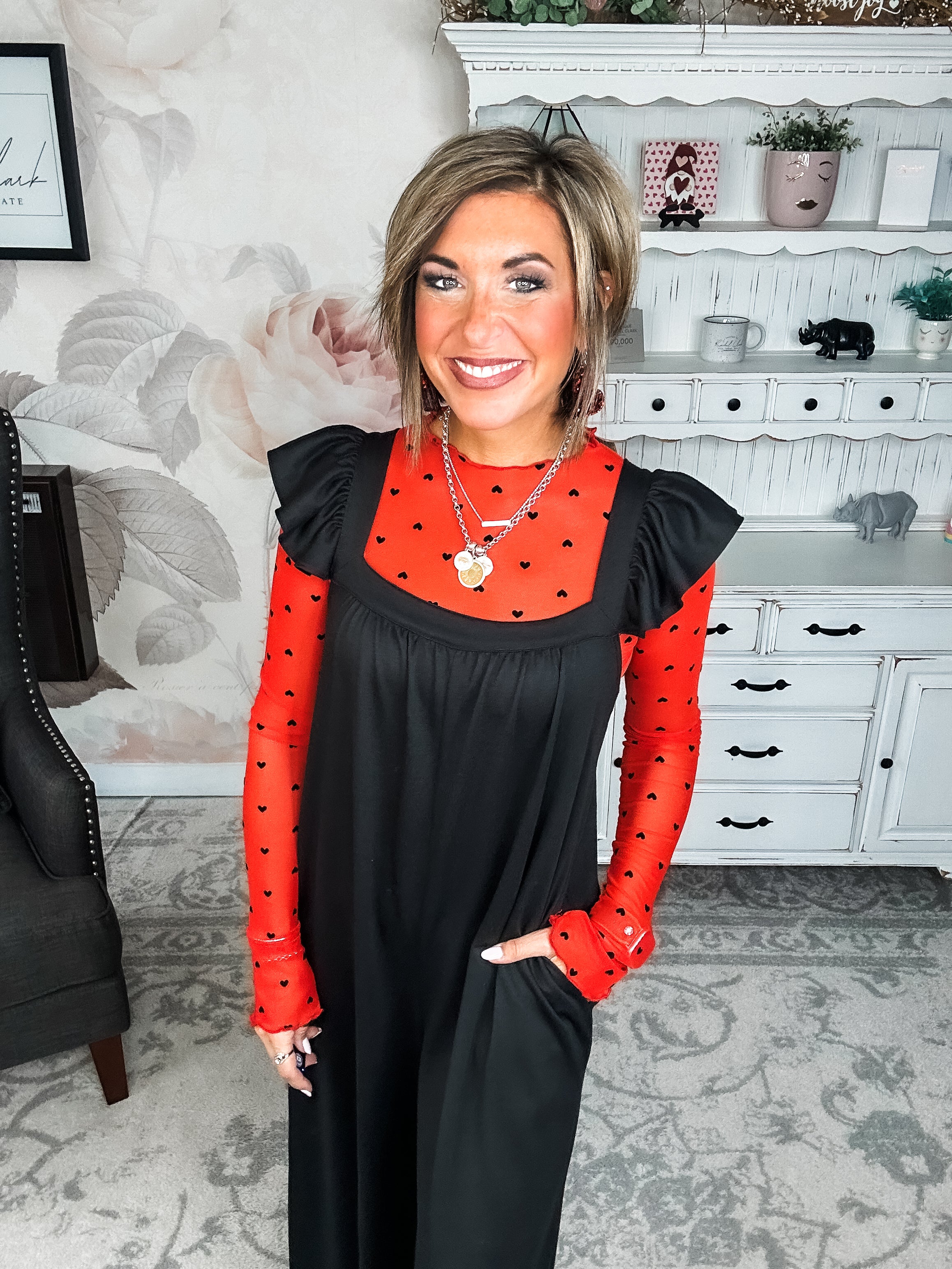 Still In To You Mesh Top - Red