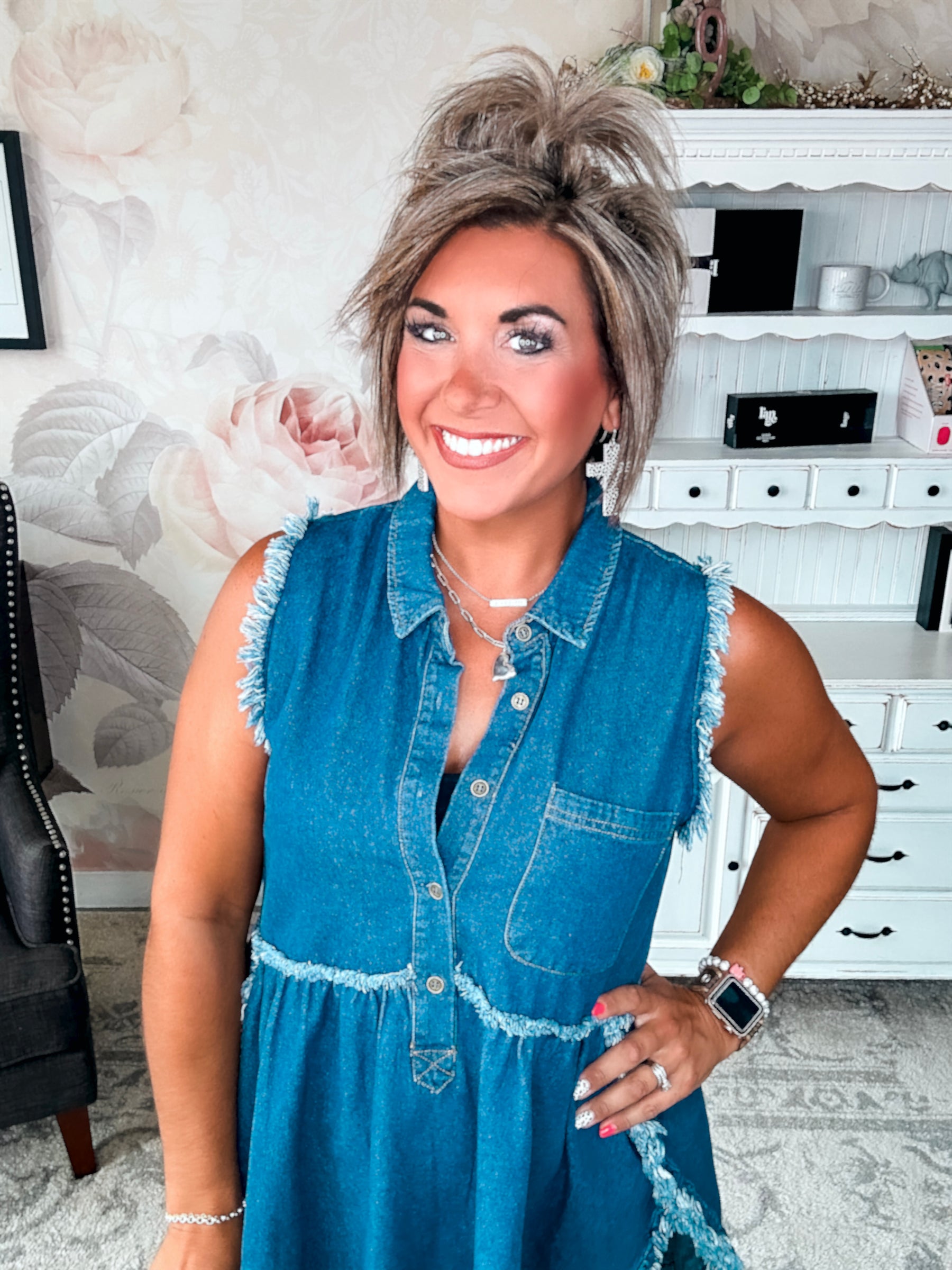 A Day Away Denim Tunic Dress