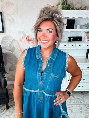 A Day Away Denim Tunic Dress