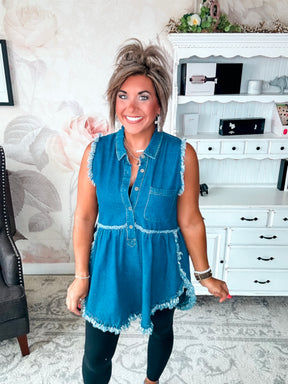 A Day Away Denim Tunic Dress