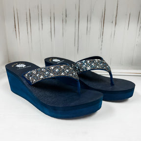 Whittier Wedge Sandal - Navy