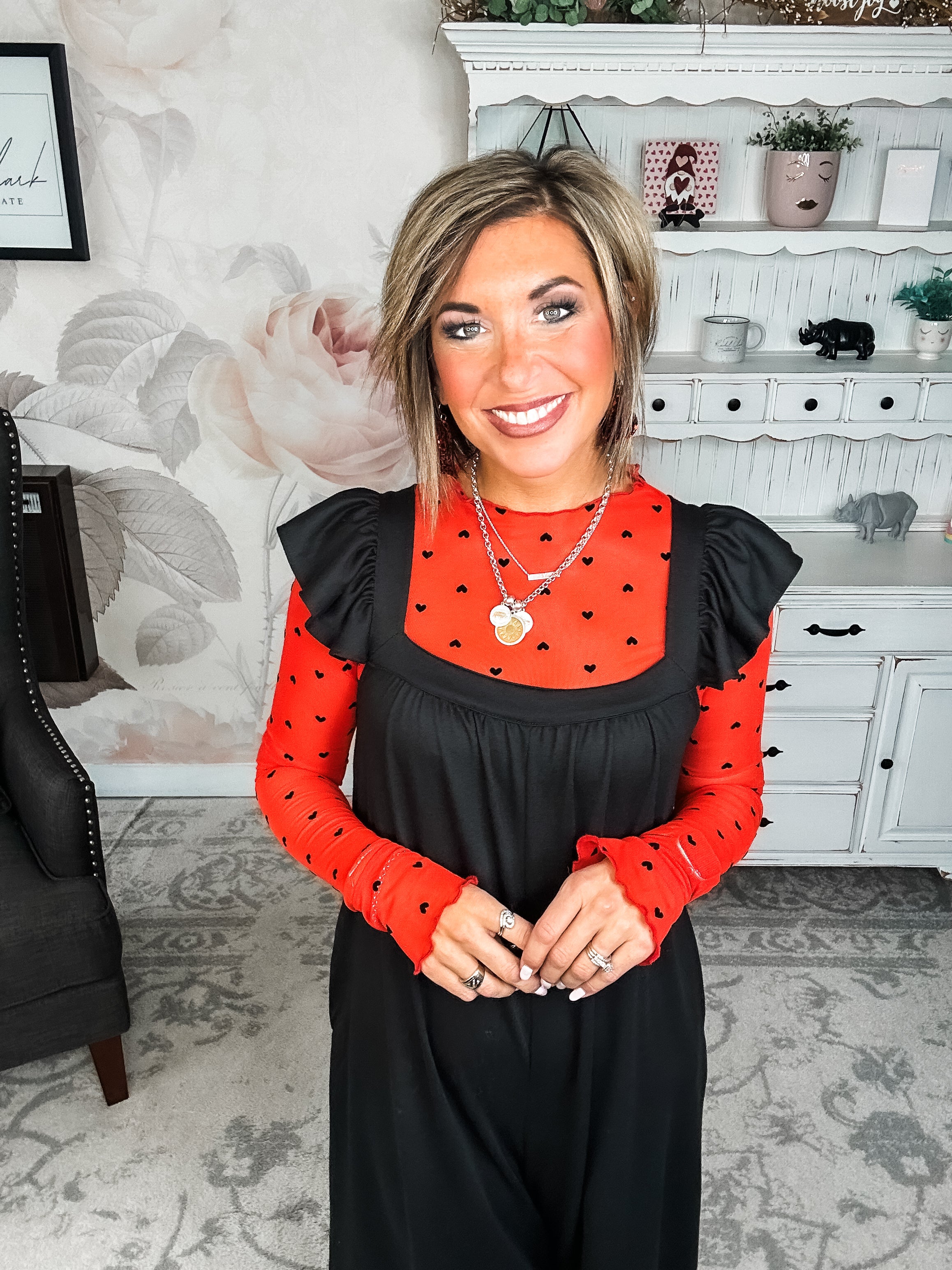 Still In To You Mesh Top - Red