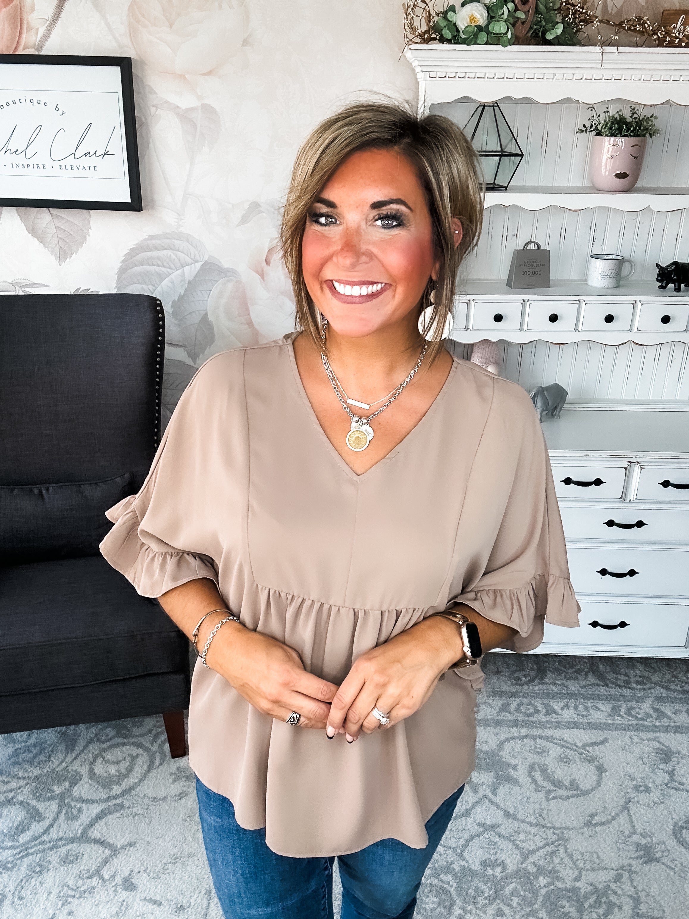 Close to Me Blouse - Mocha