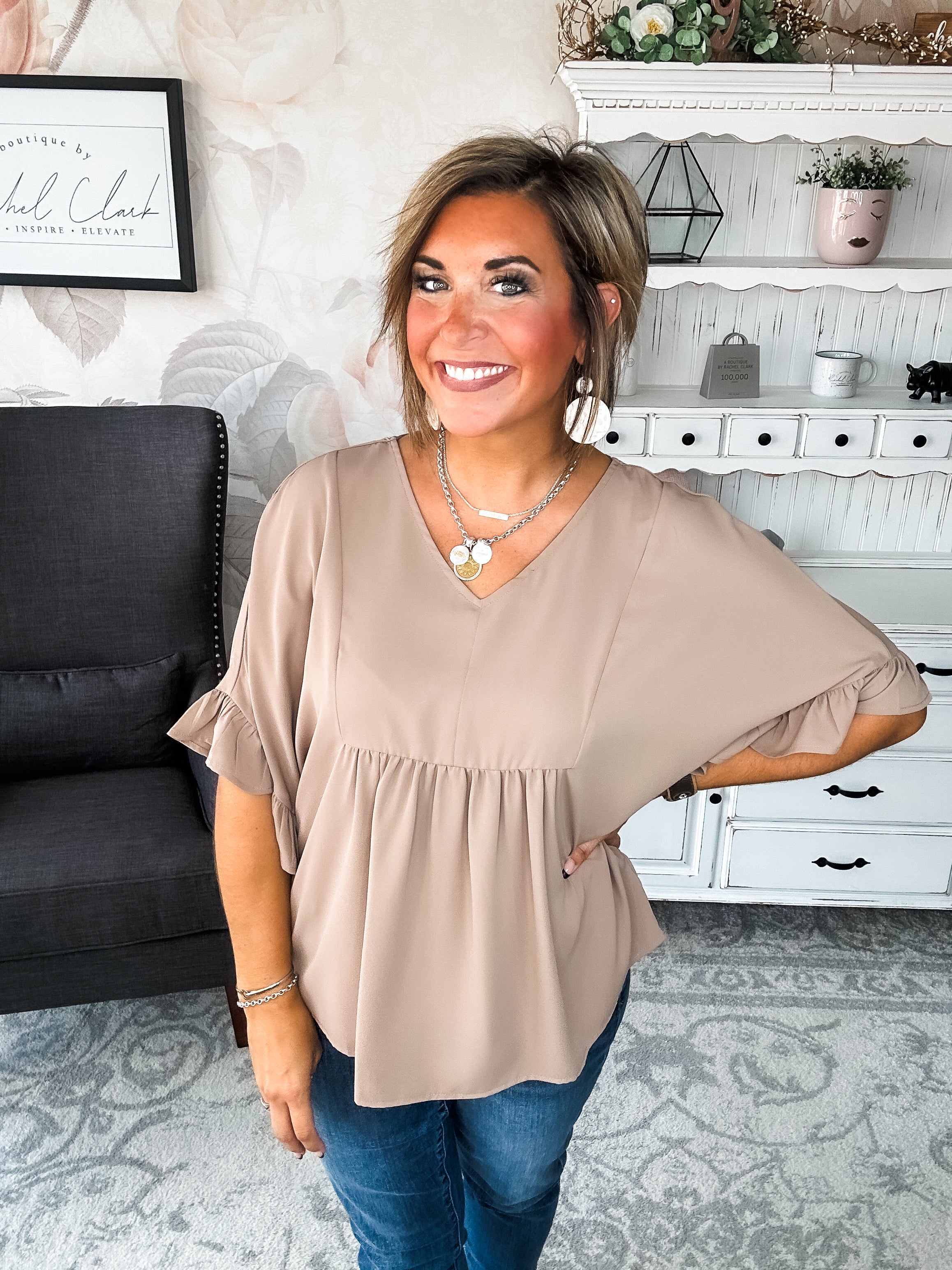 Close to Me Blouse - Mocha