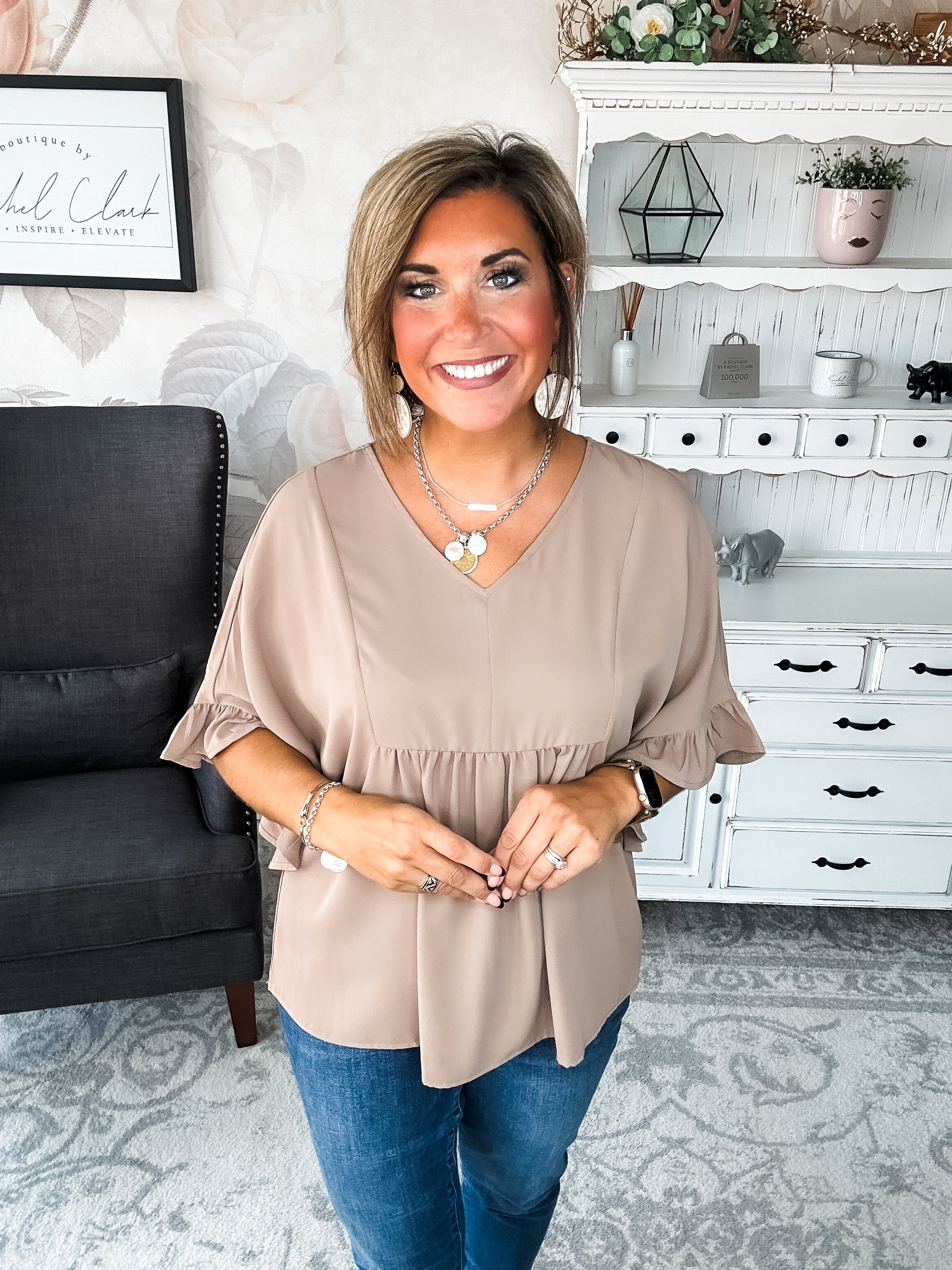 Close to Me Blouse - Mocha