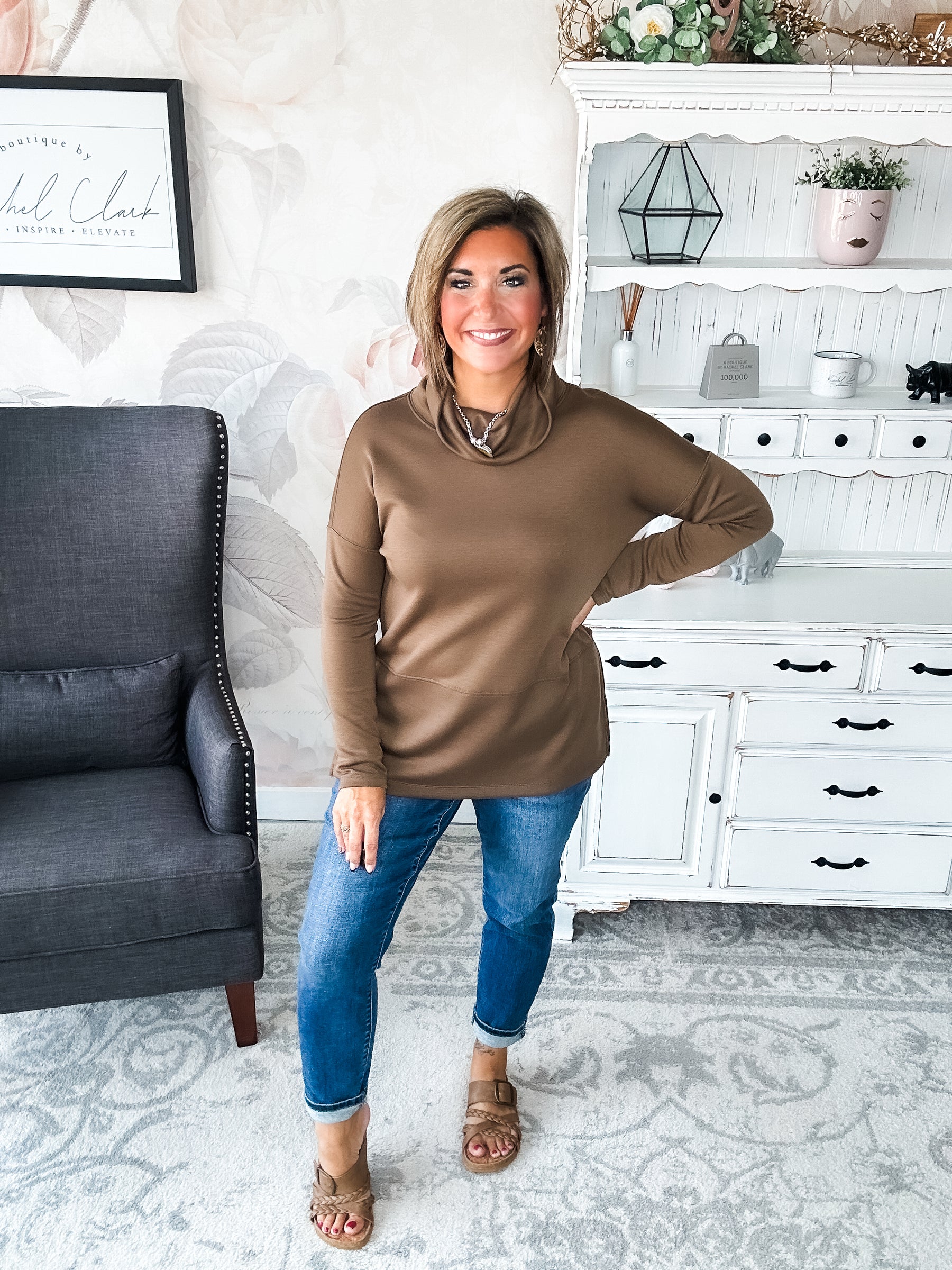 Cozy On The Weekend Cowlneck - Mocha