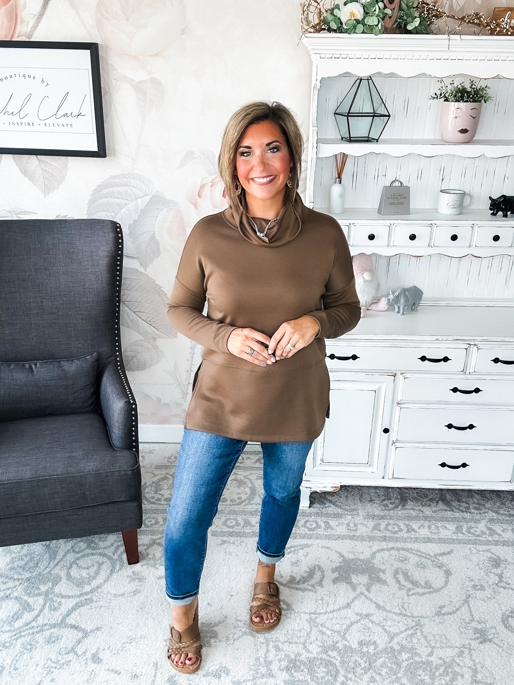 Cozy On The Weekend Cowlneck - Mocha