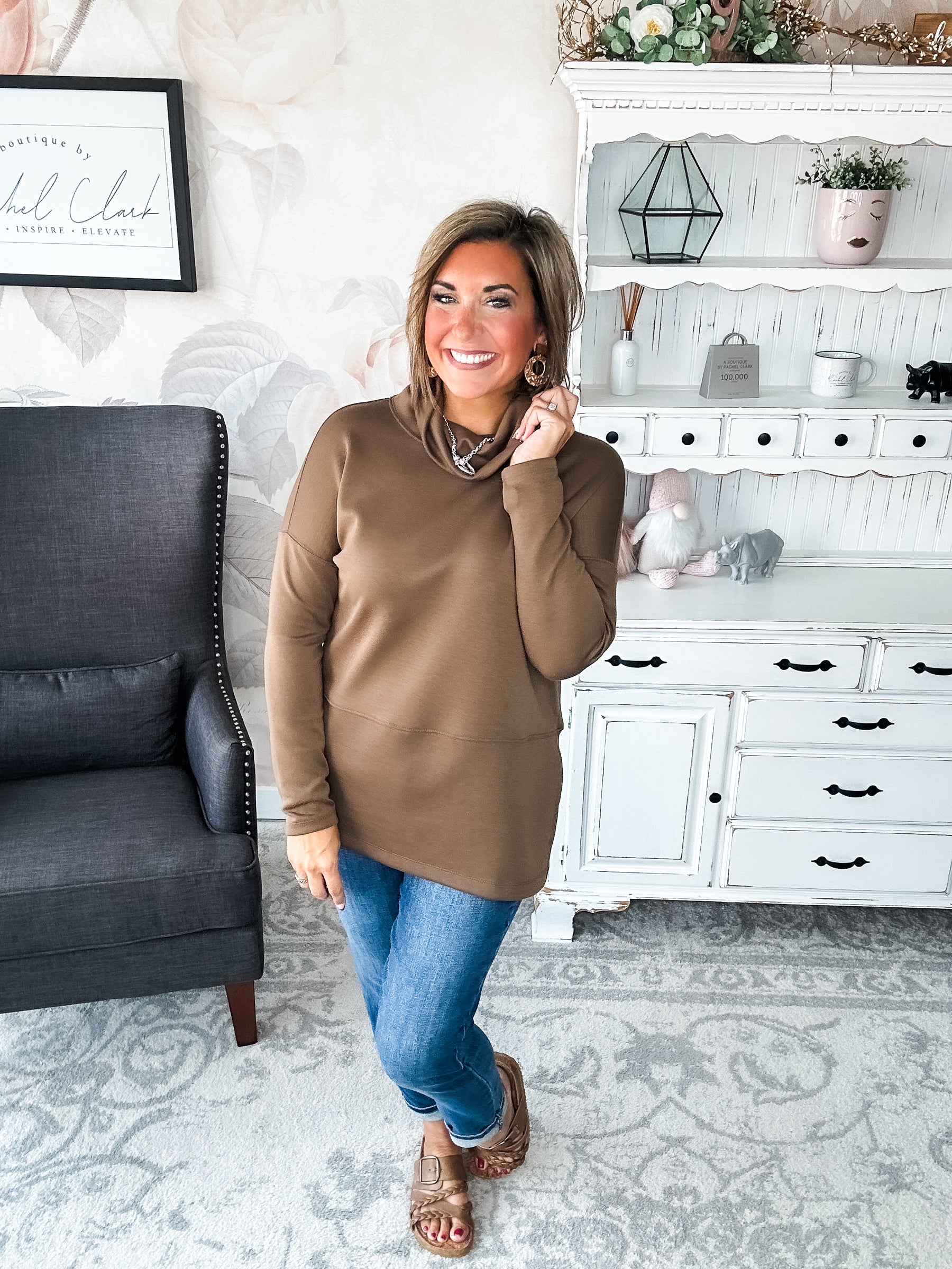 Cozy On The Weekend Cowlneck - Mocha