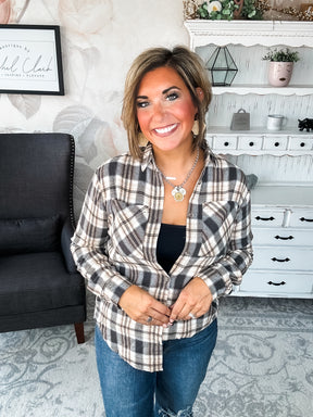 Just A Glimpse Button Down - Olive