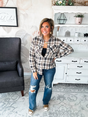 Just A Glimpse Button Down - Olive