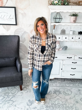 Just A Glimpse Button Down - Olive