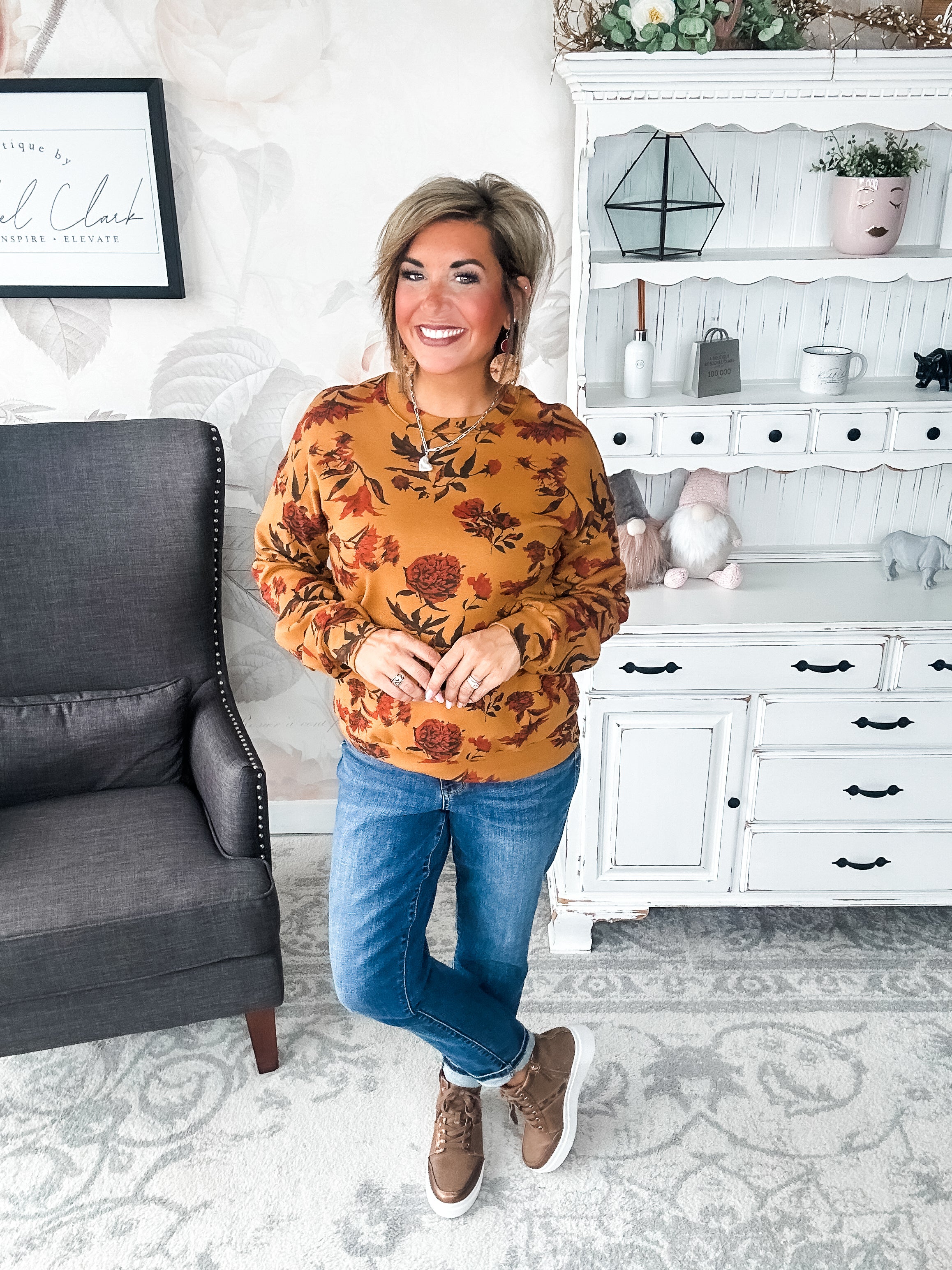 Ampersand Avenue University Pullover - Fall Bouquet