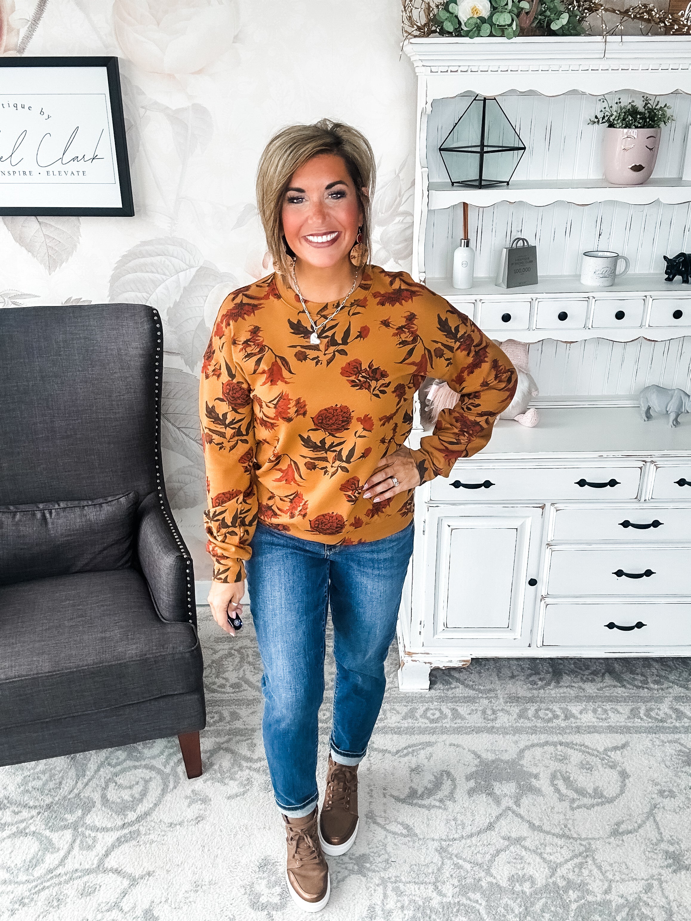 Ampersand Avenue University Pullover - Fall Bouquet