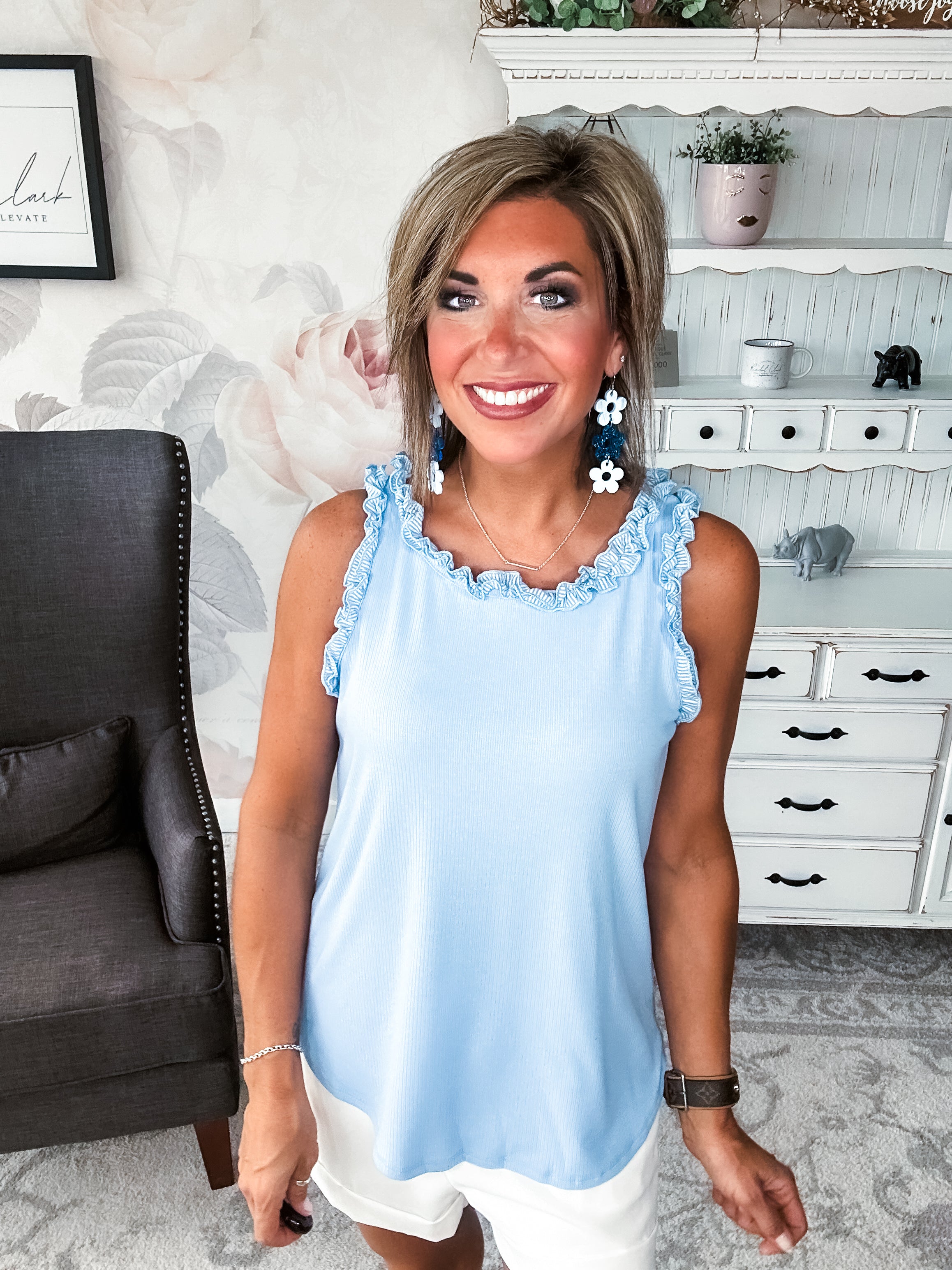 Pearls Of Wisdom Tank - Blue