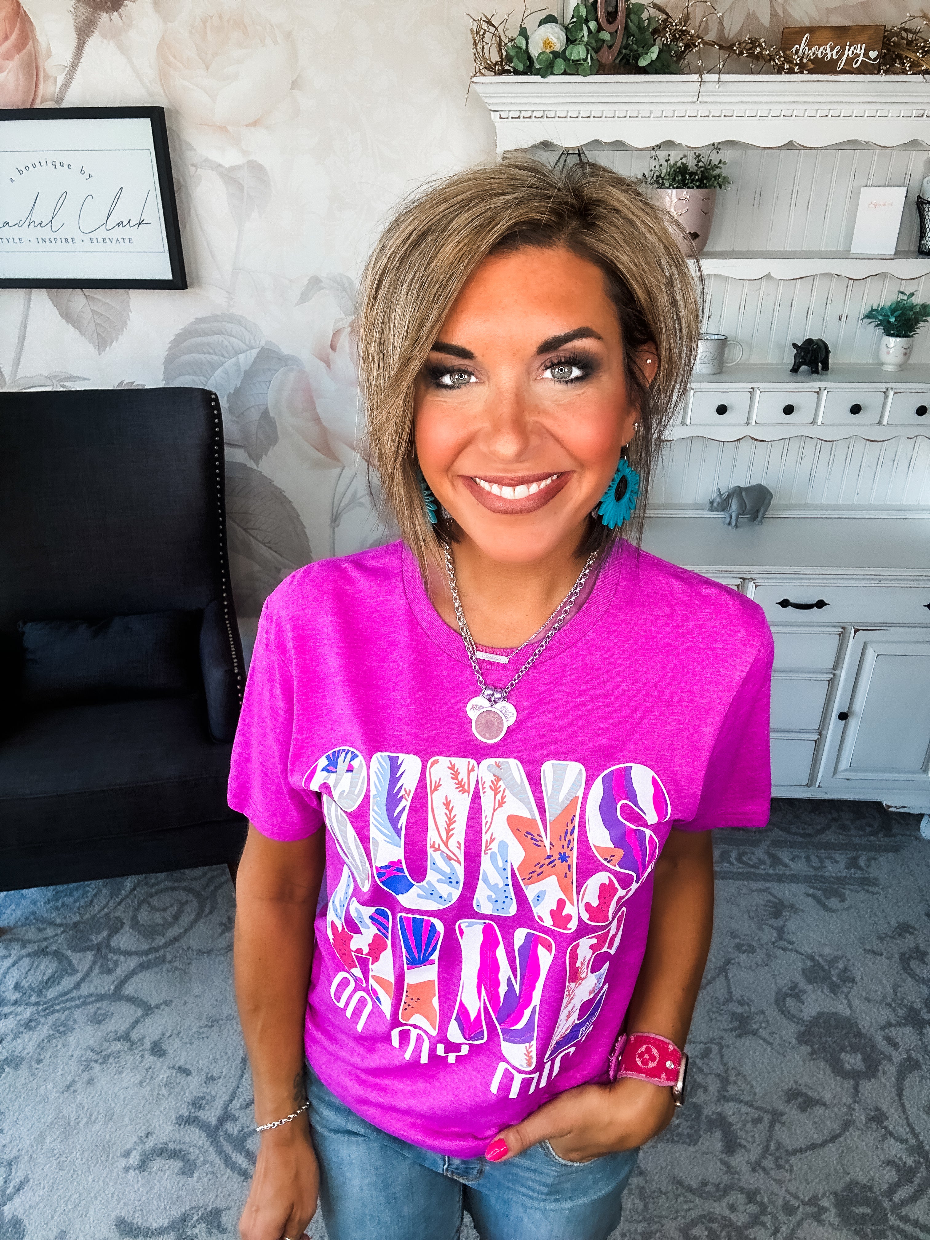 Sunshine On My Mind Graphic Tee - Pink