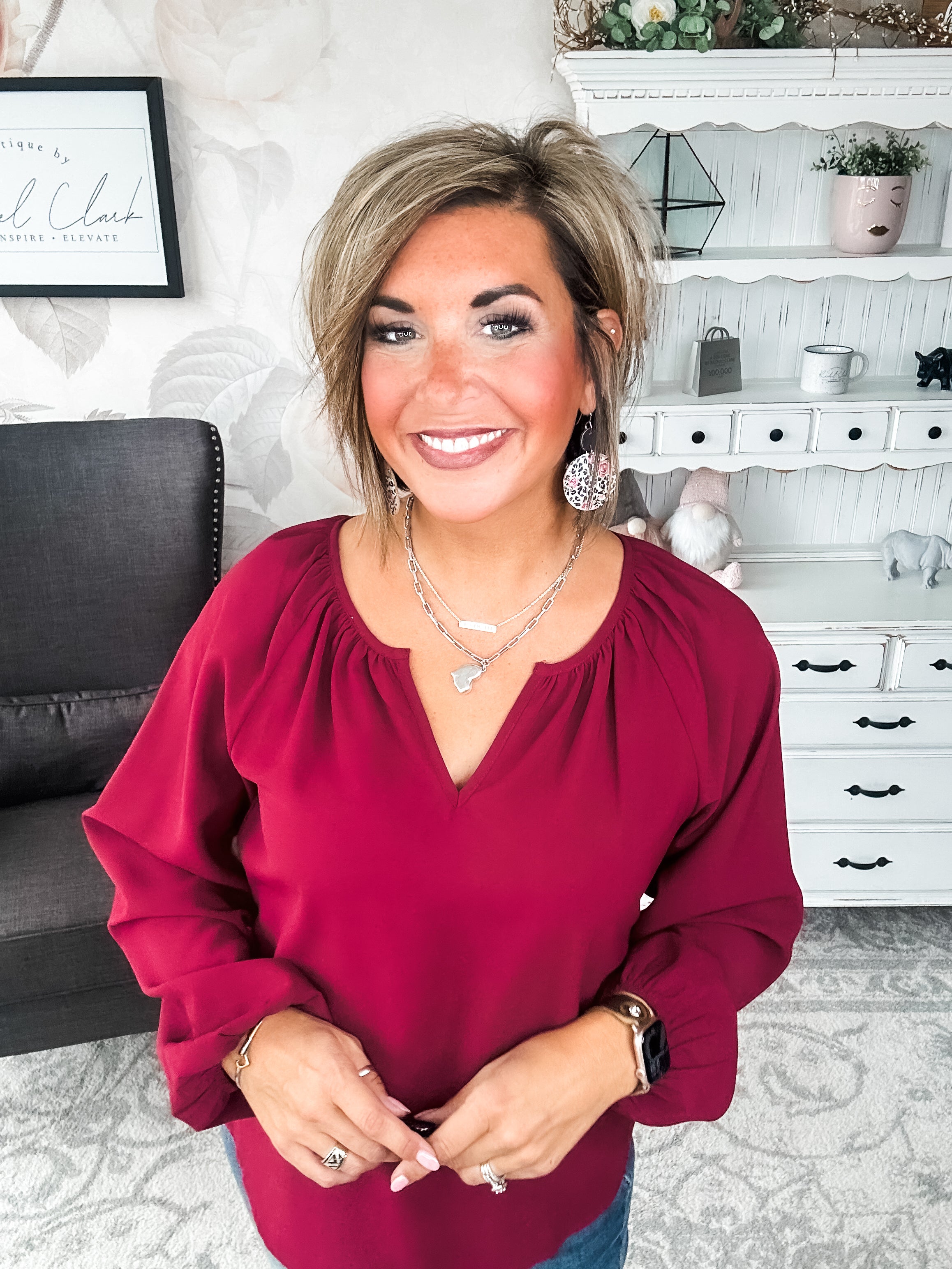 I Hear You Blouse - Wine