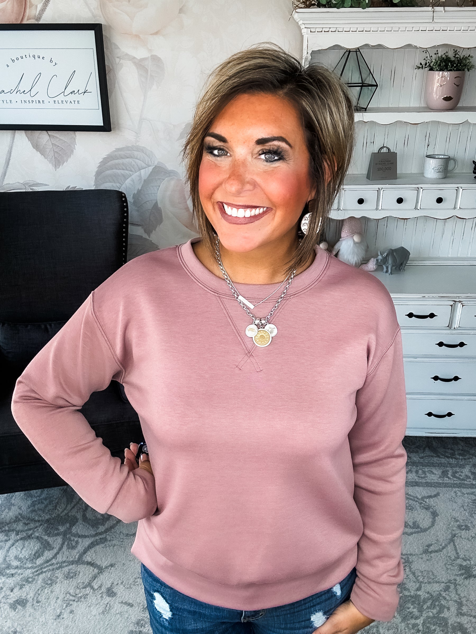 Cuddled Up On The Weekend Pullover - Mauve