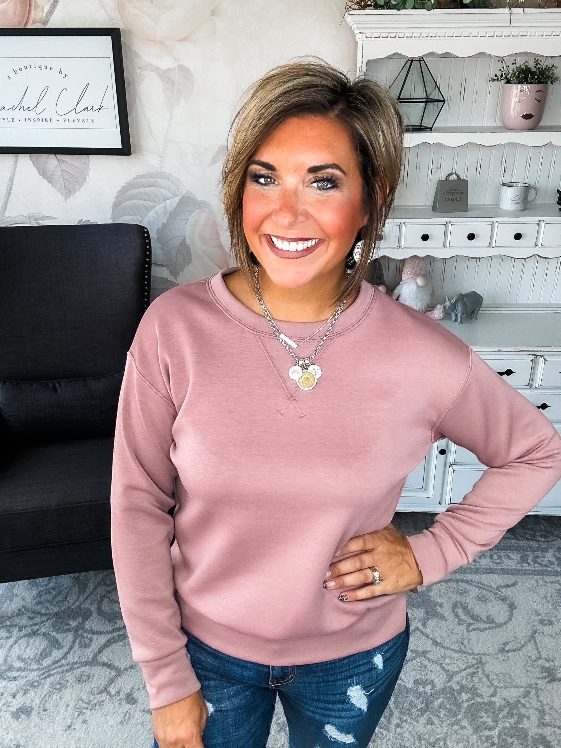 Cuddled Up On The Weekend Pullover - Mauve