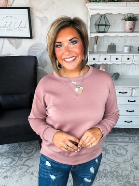Cuddled Up On The Weekend Pullover - Mauve