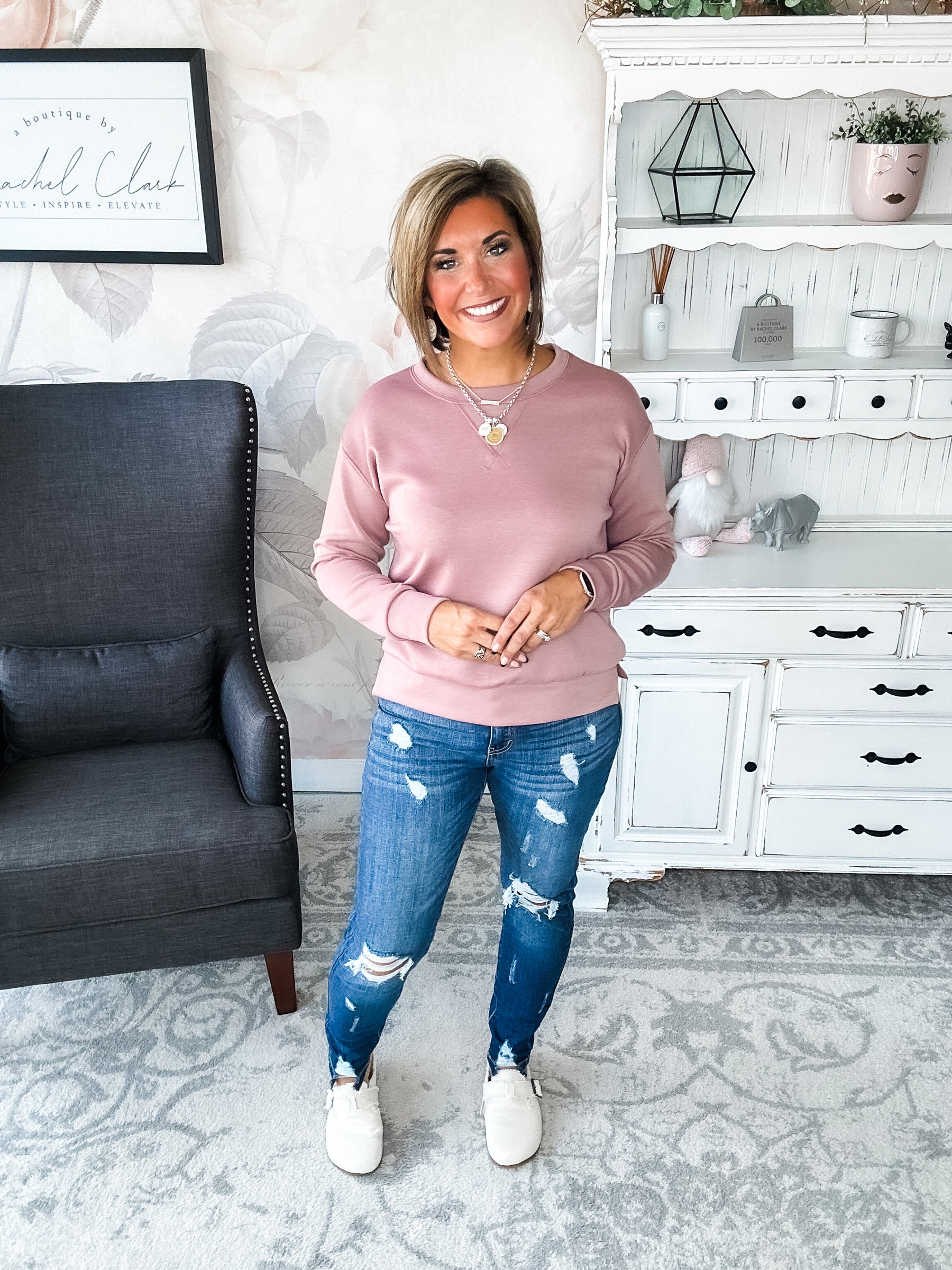 Cuddled Up On The Weekend Pullover - Mauve