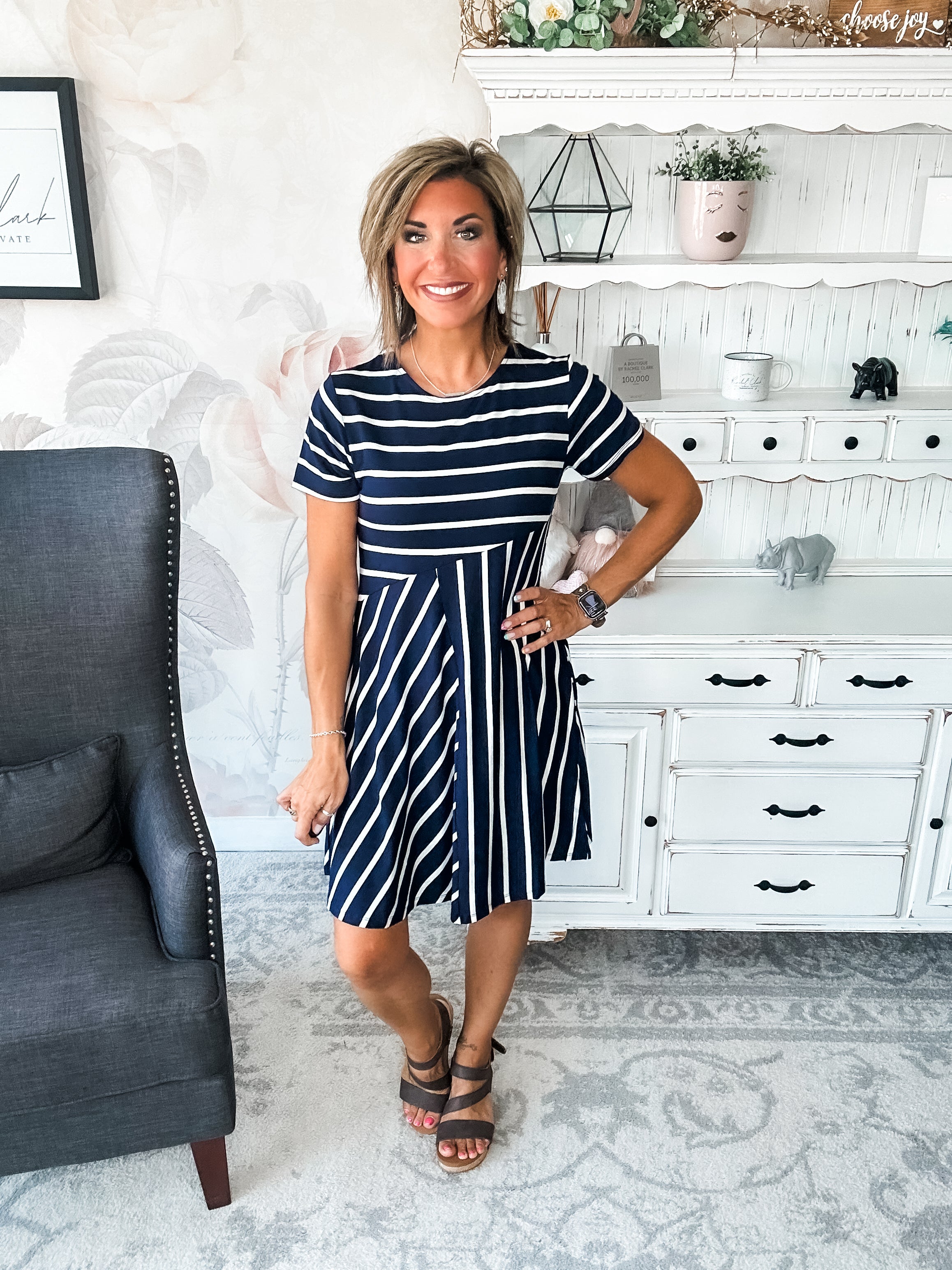 Call Me Back Home Dress - Navy