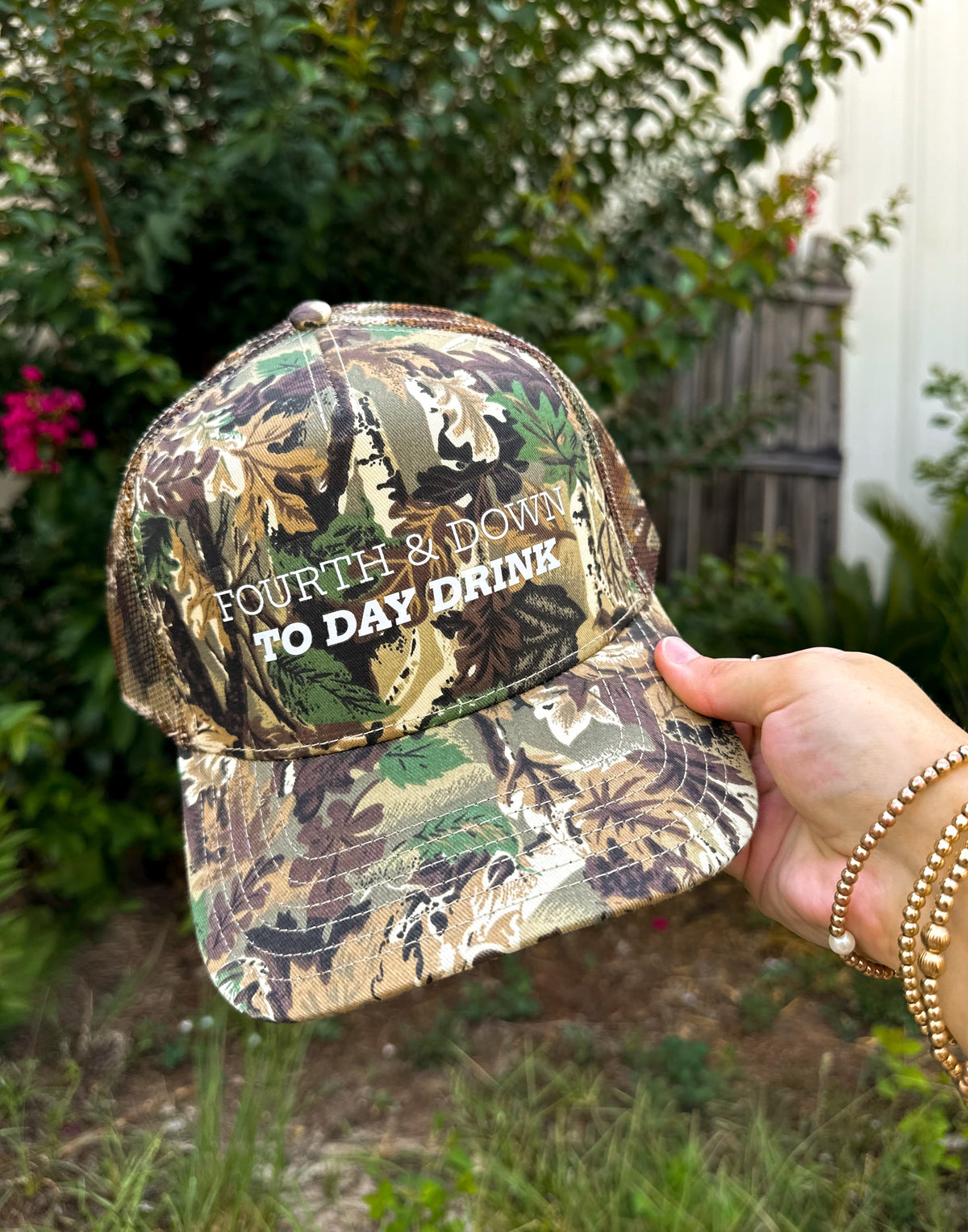Fourth & Down to Day Drink Real Camo Canvas Trucker Hat *ONLINE EXCLUSIVE*