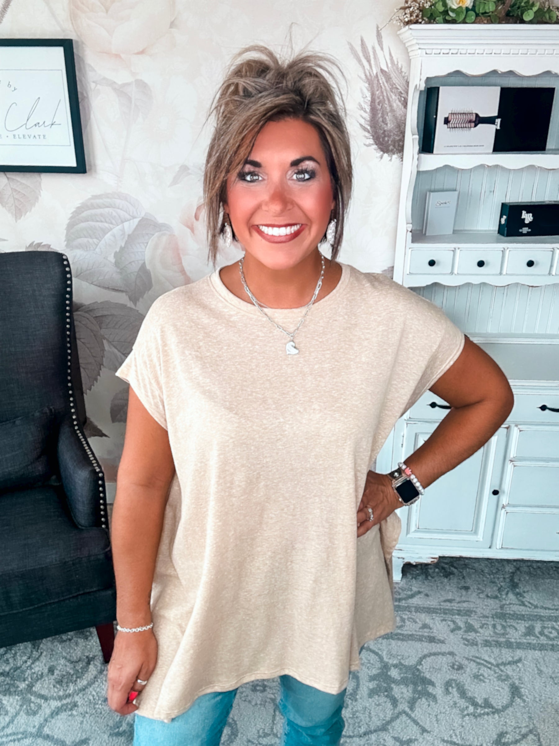 Fully Committed to You Tunic Tee - Khaki