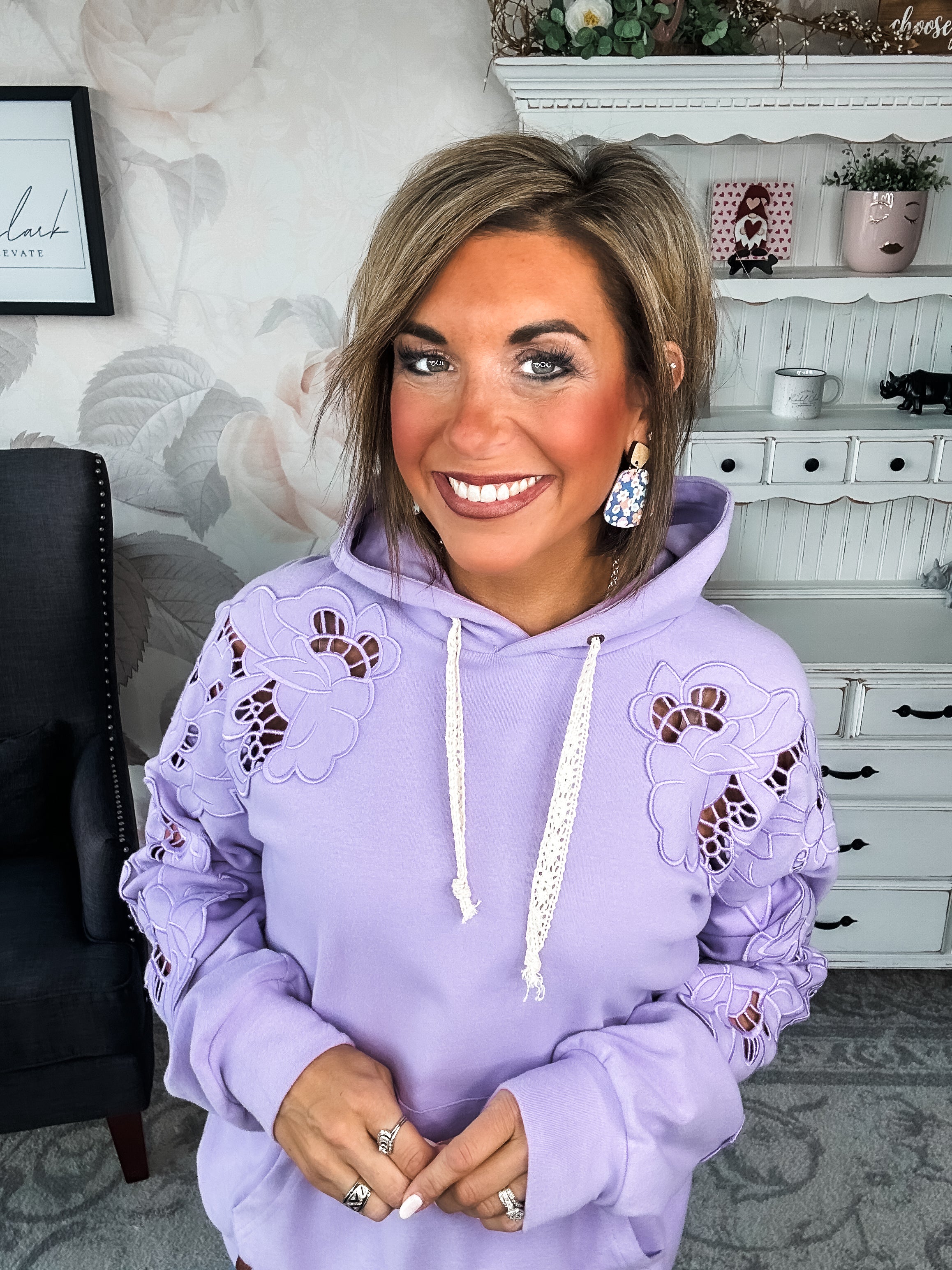 Ampersand Avenue University Hoodie - Love Story - Lilac