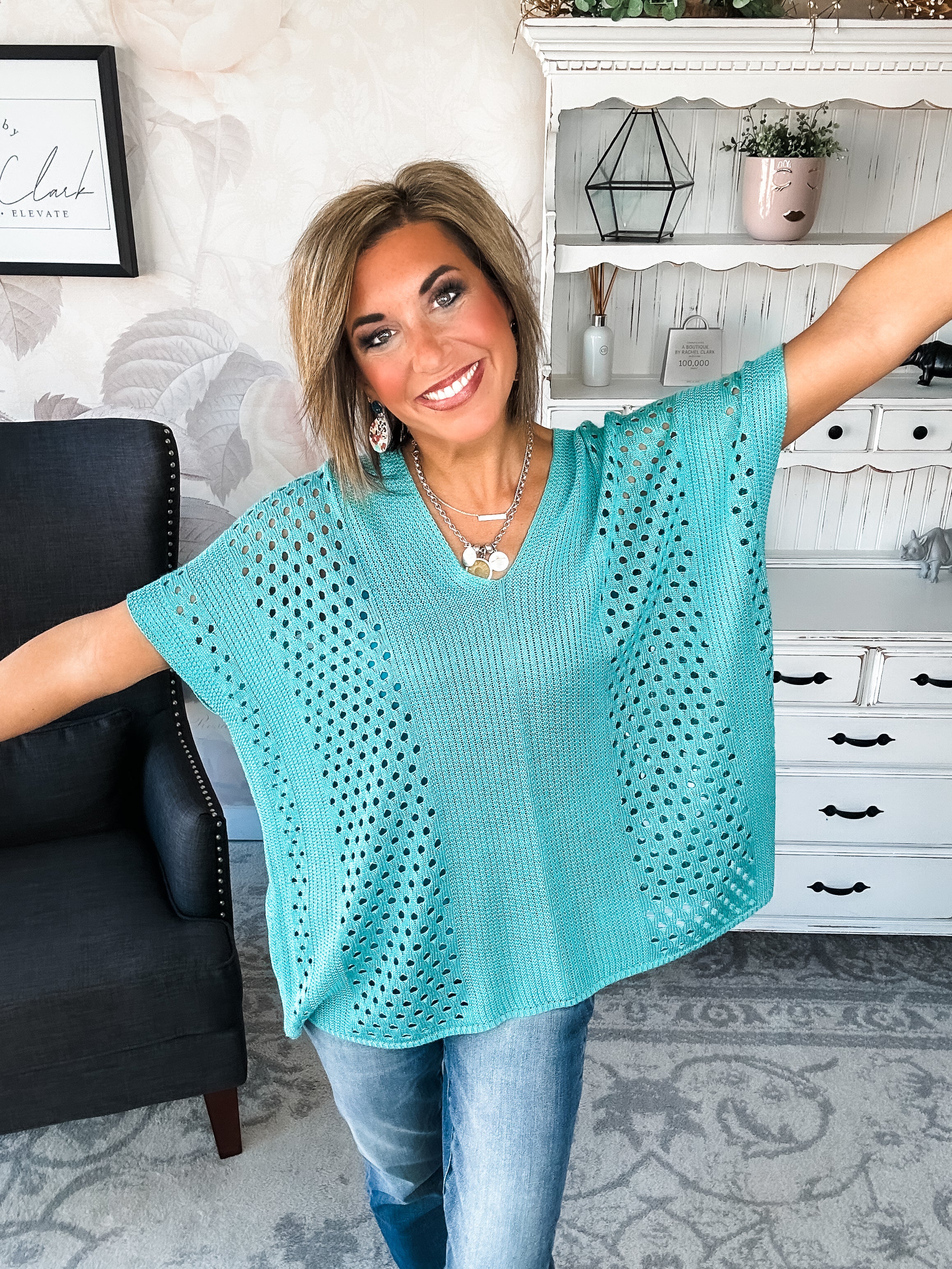 Know Your Blessings Pullover Top - Jade