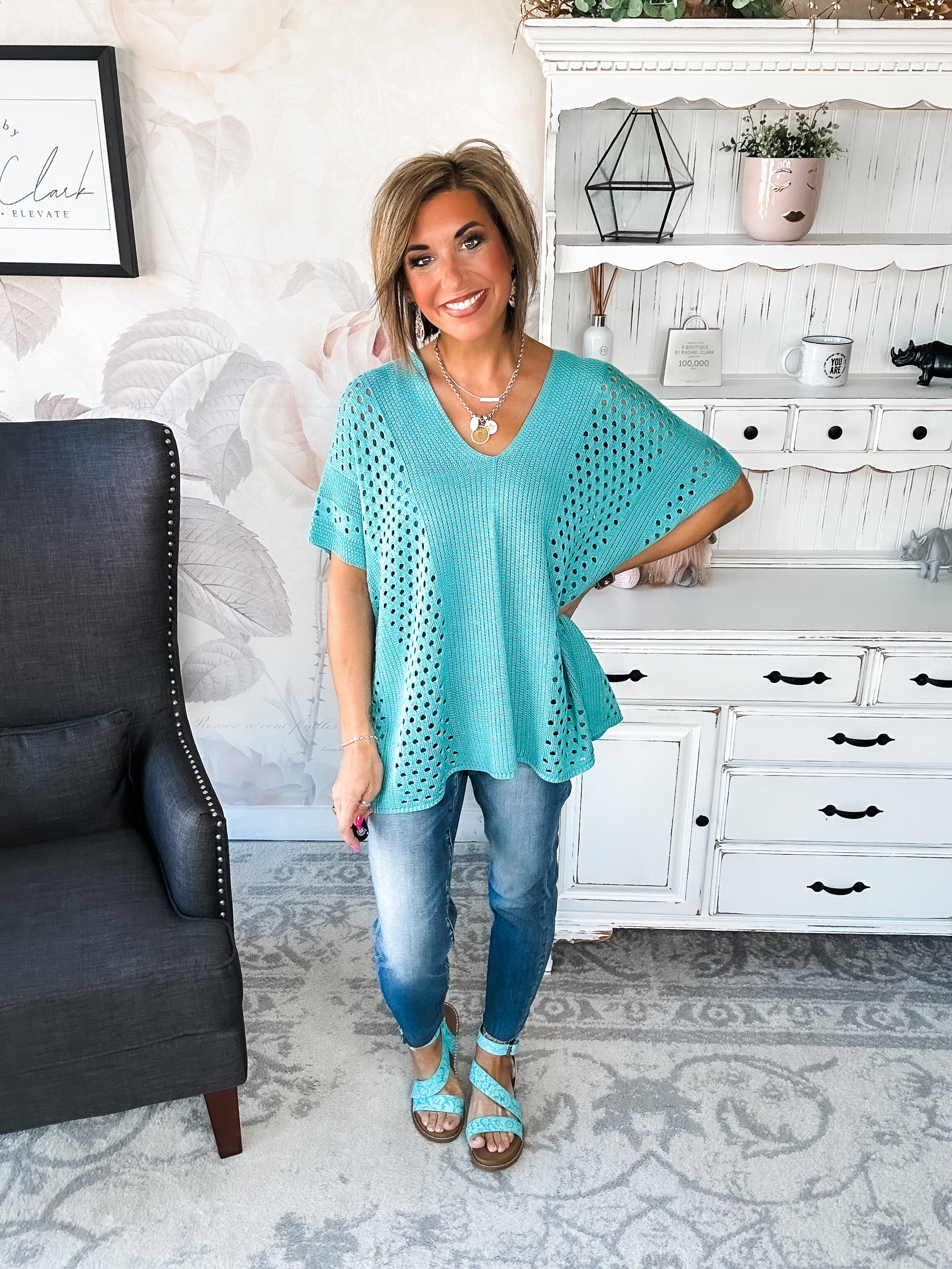 Know Your Blessings Pullover Top - Jade