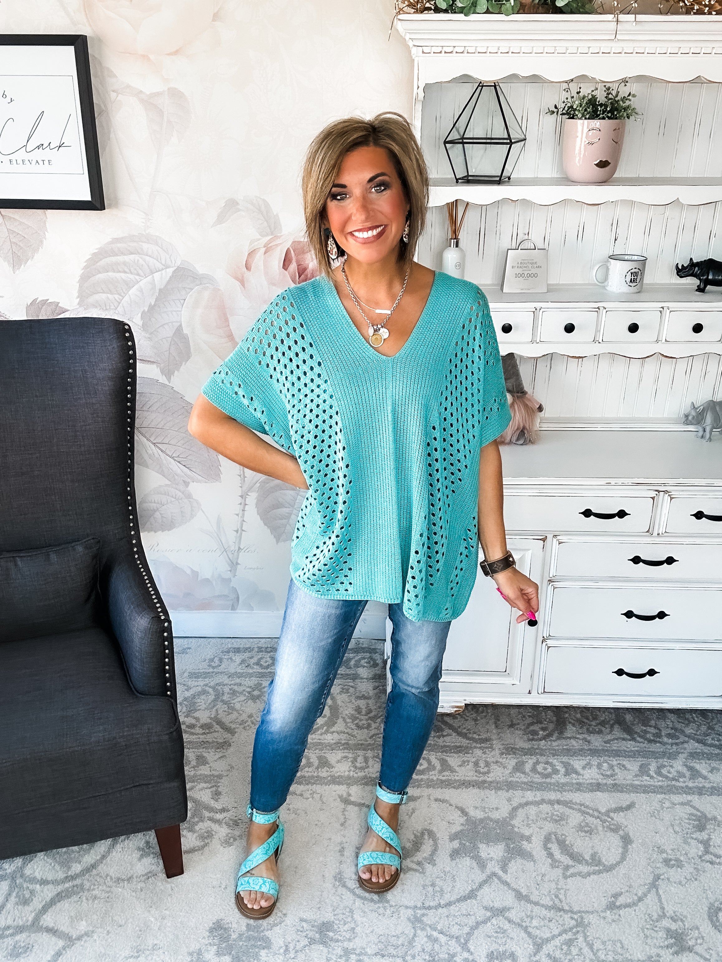Know Your Blessings Pullover Top - Jade