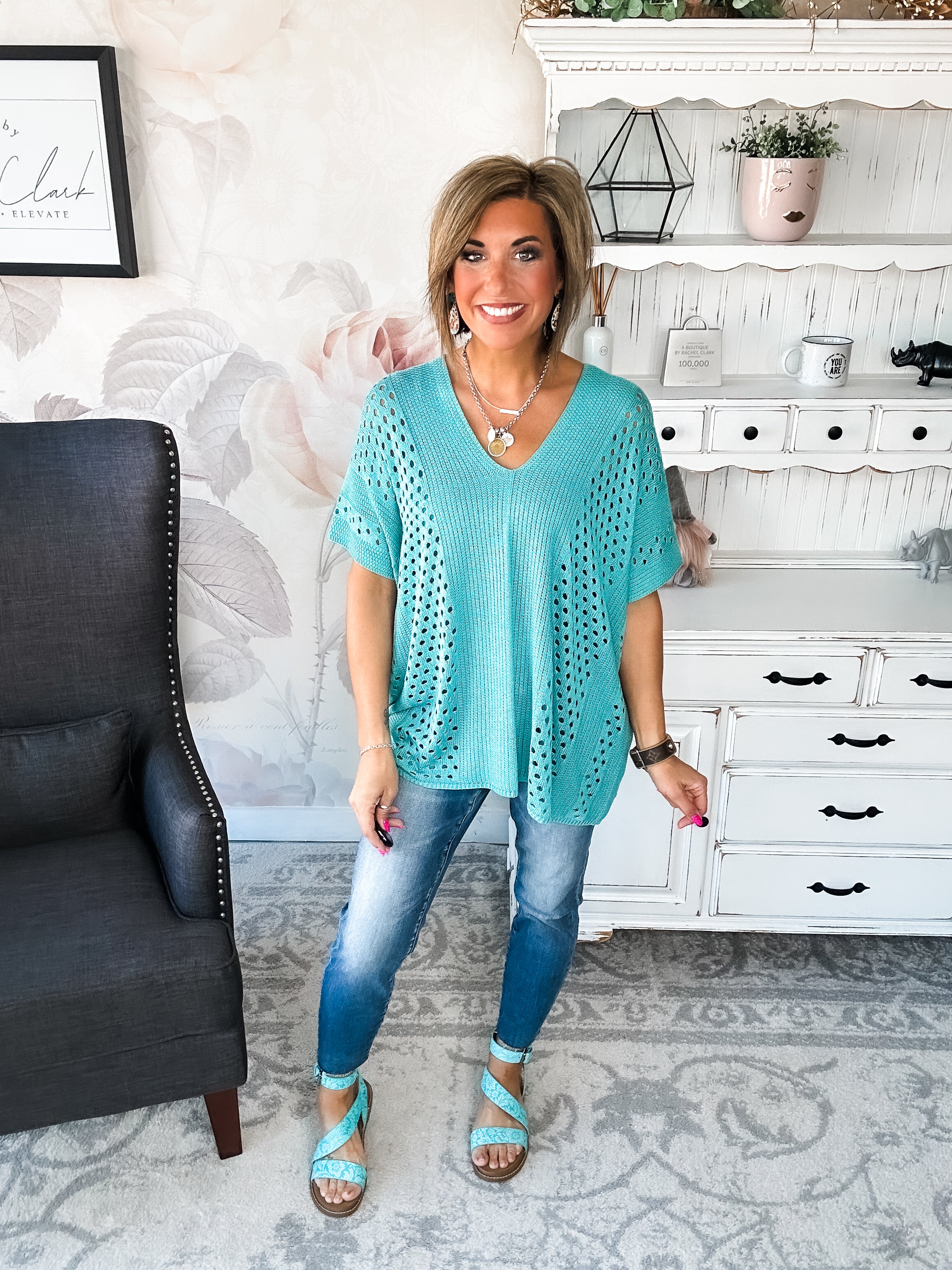 Know Your Blessings Pullover Top - Jade