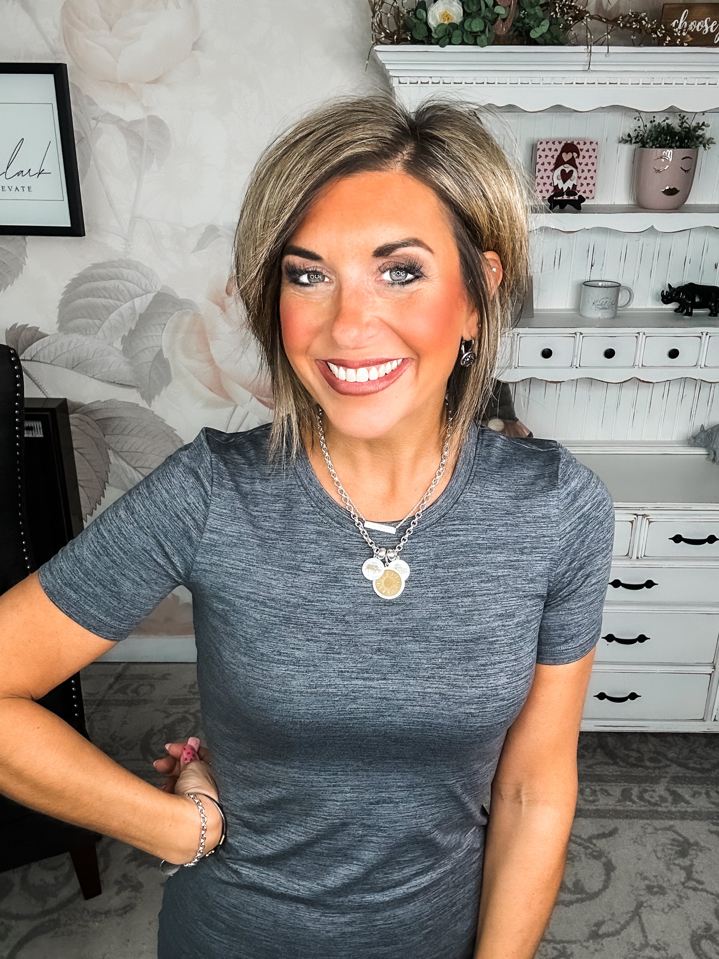 Walk With Me Athletic Tee - Heather Grey