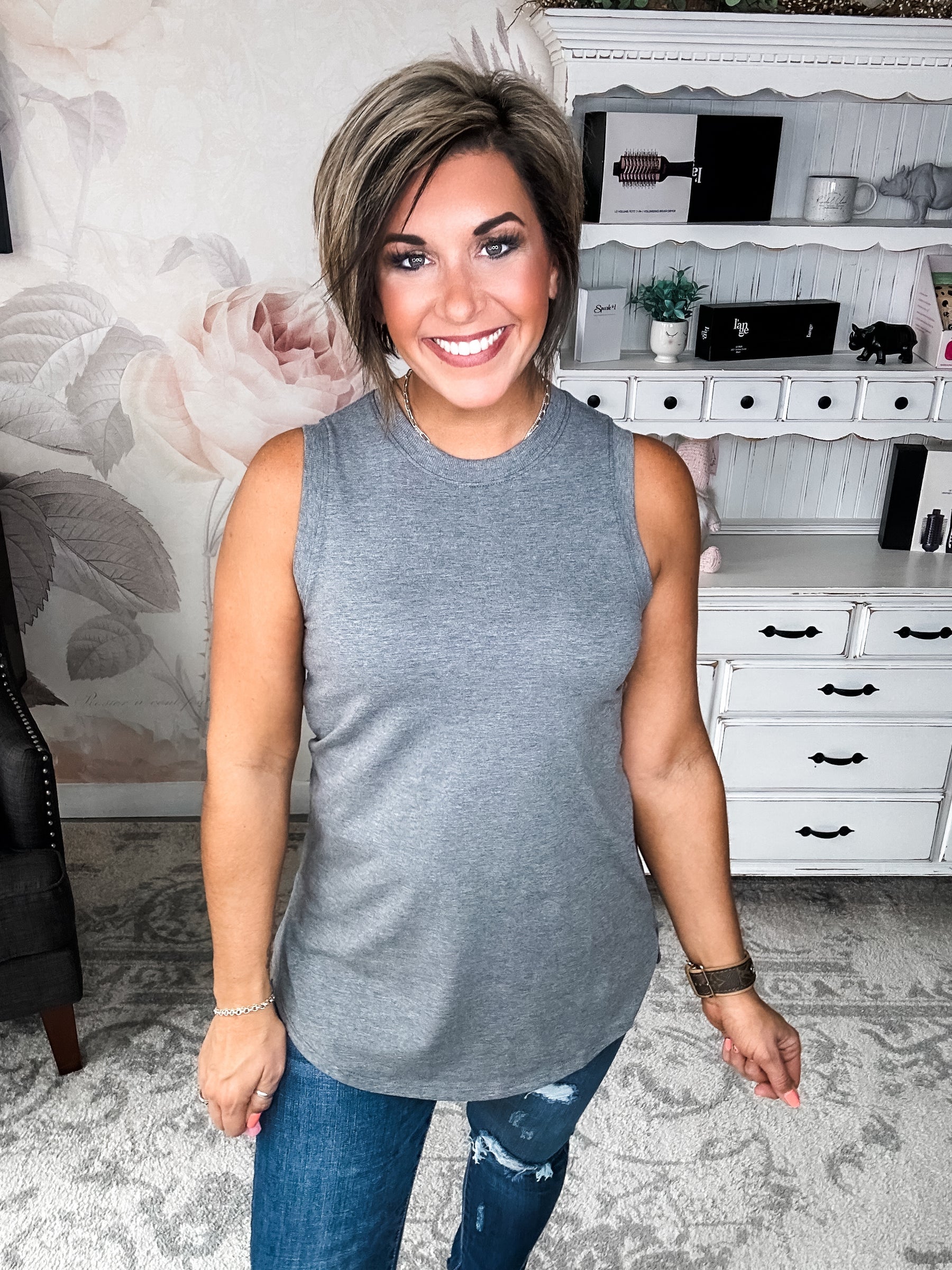 Time To Go Muscle Tank - Heather Grey