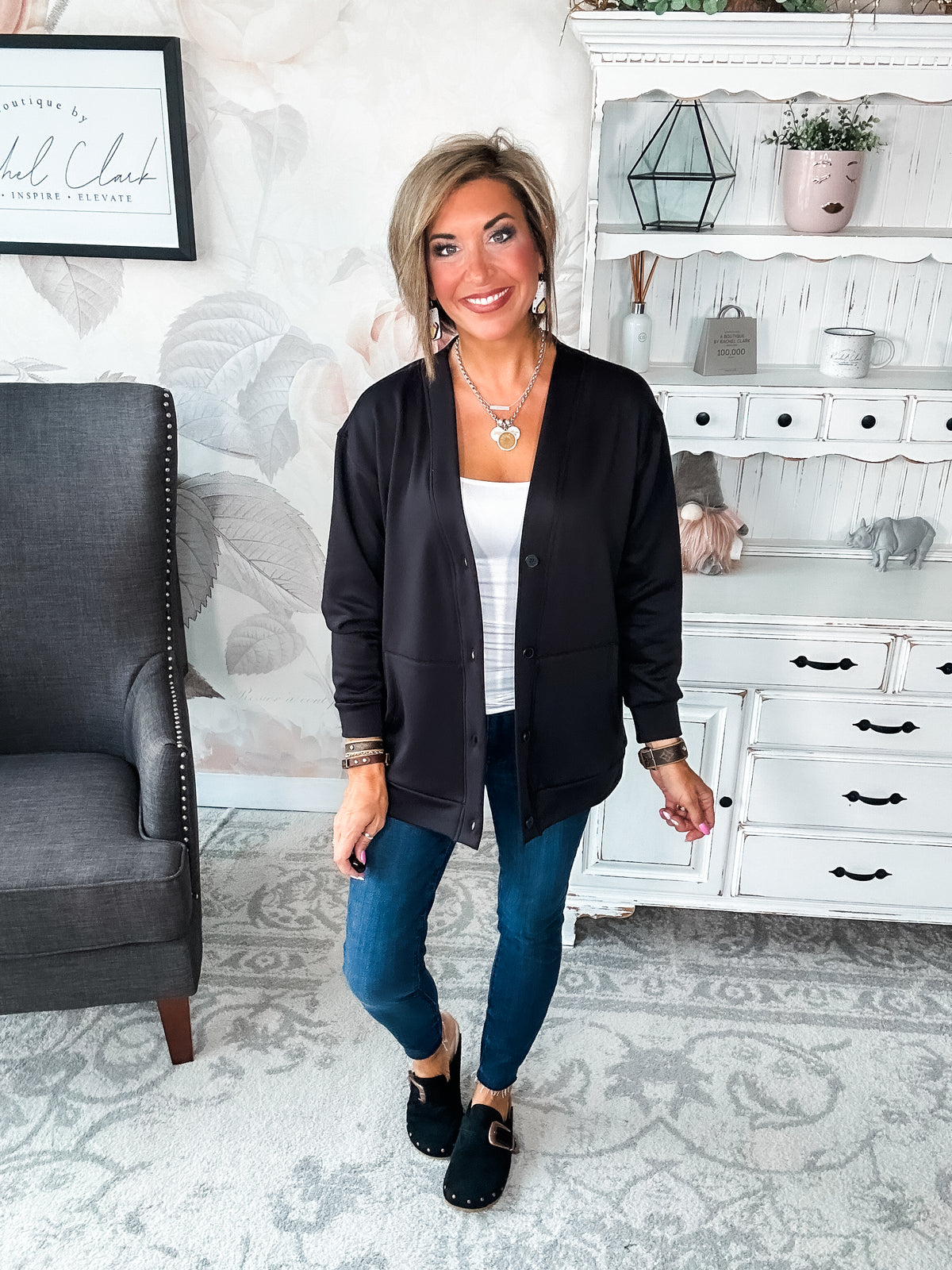 Whatever You Do Cardigan - Black