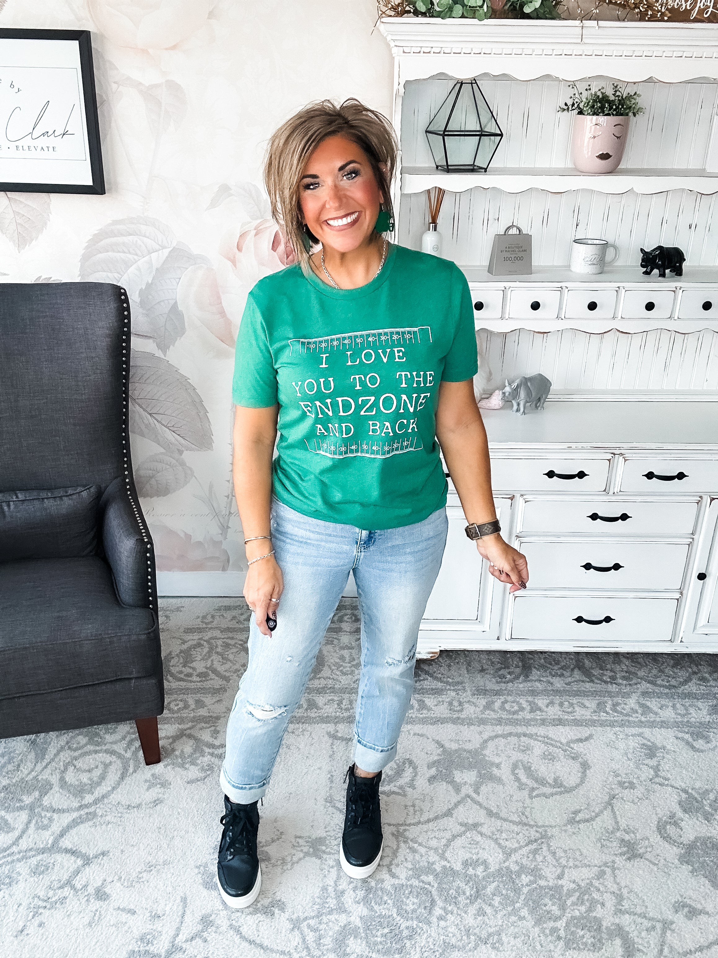 Love You To the End Zone Graphic Tee