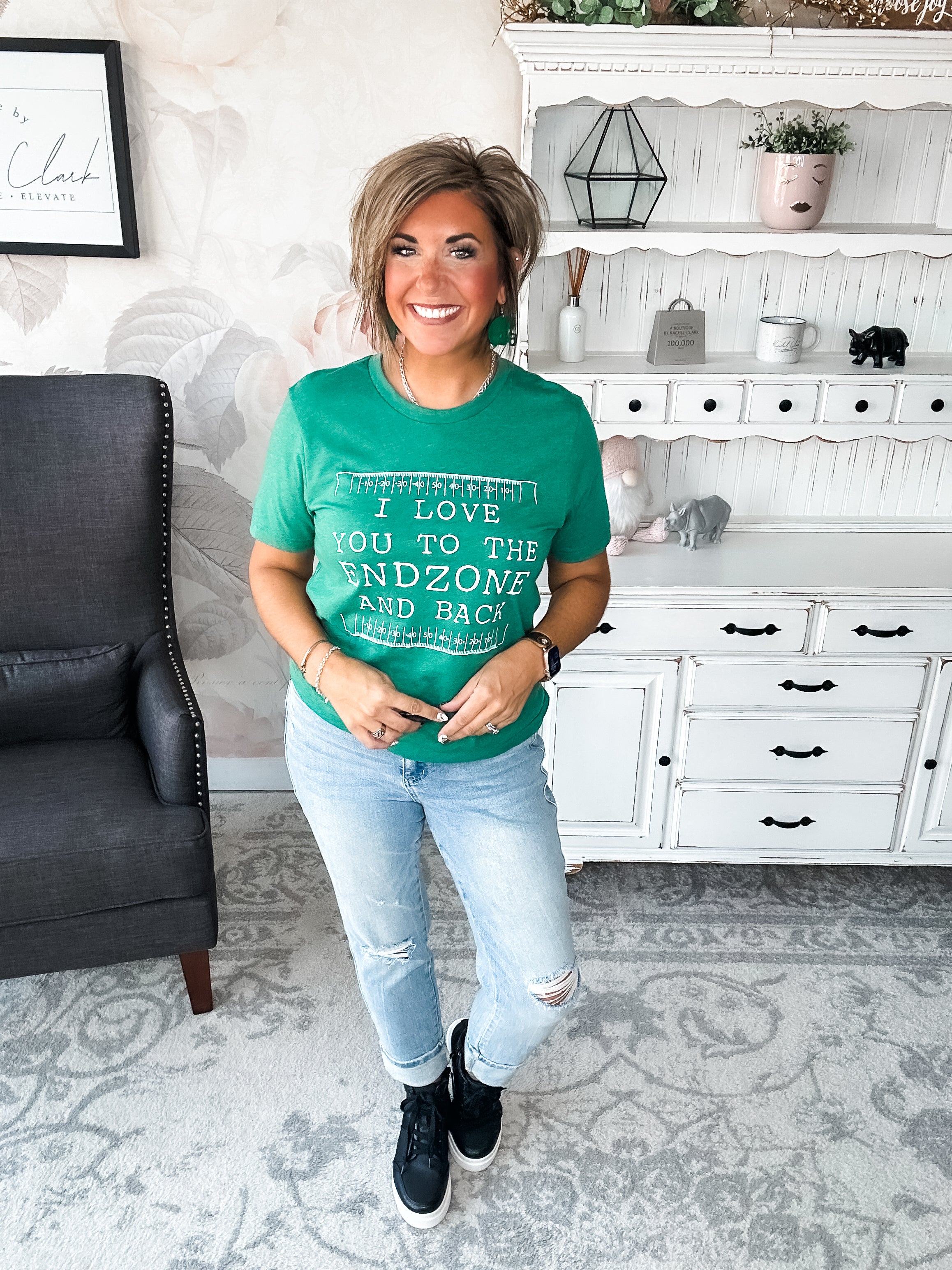 Love You To the End Zone Graphic Tee