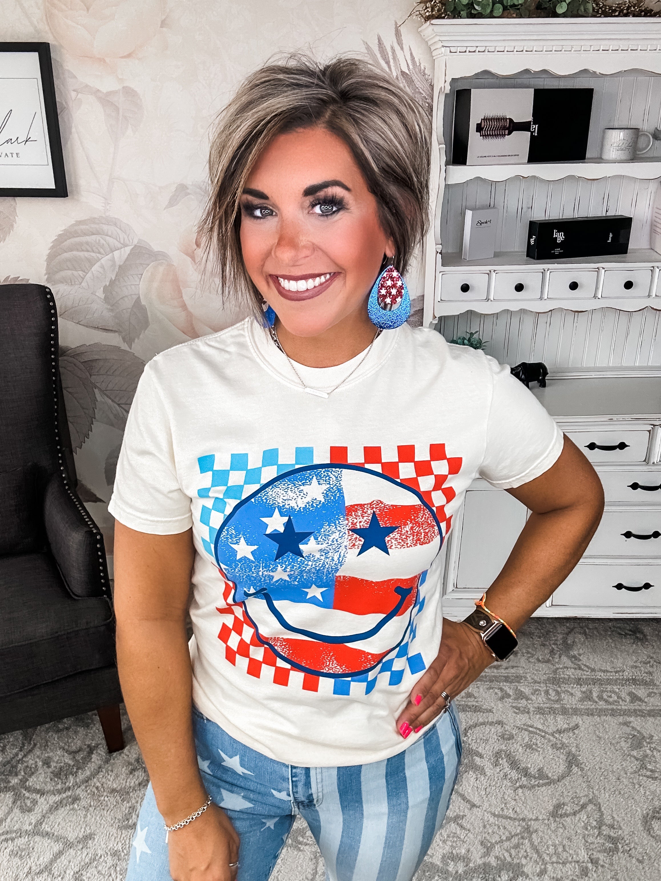 Patriotic Smiley Graphic Tee