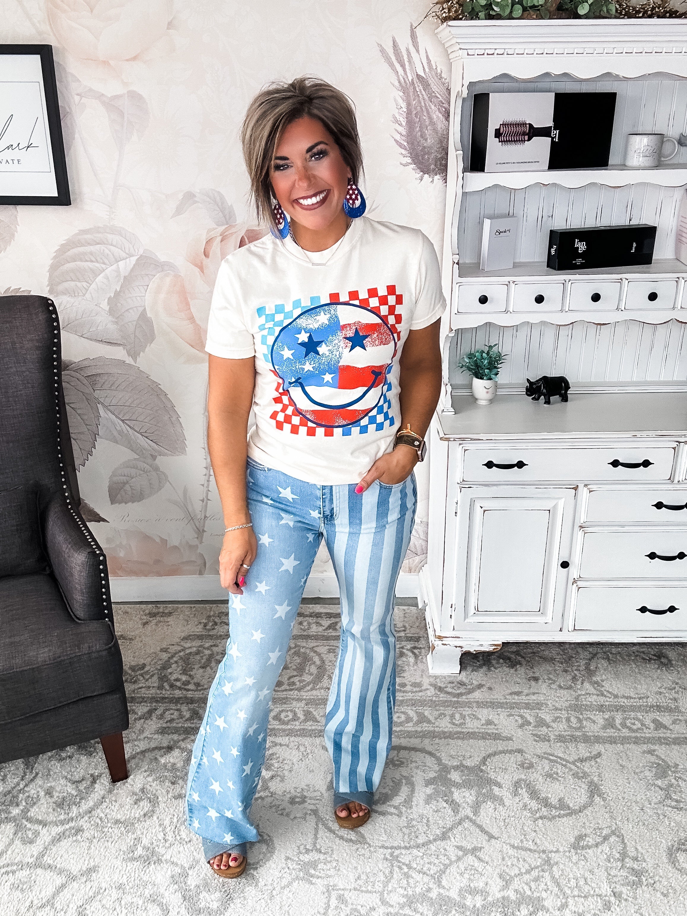 Patriotic Smiley Graphic Tee