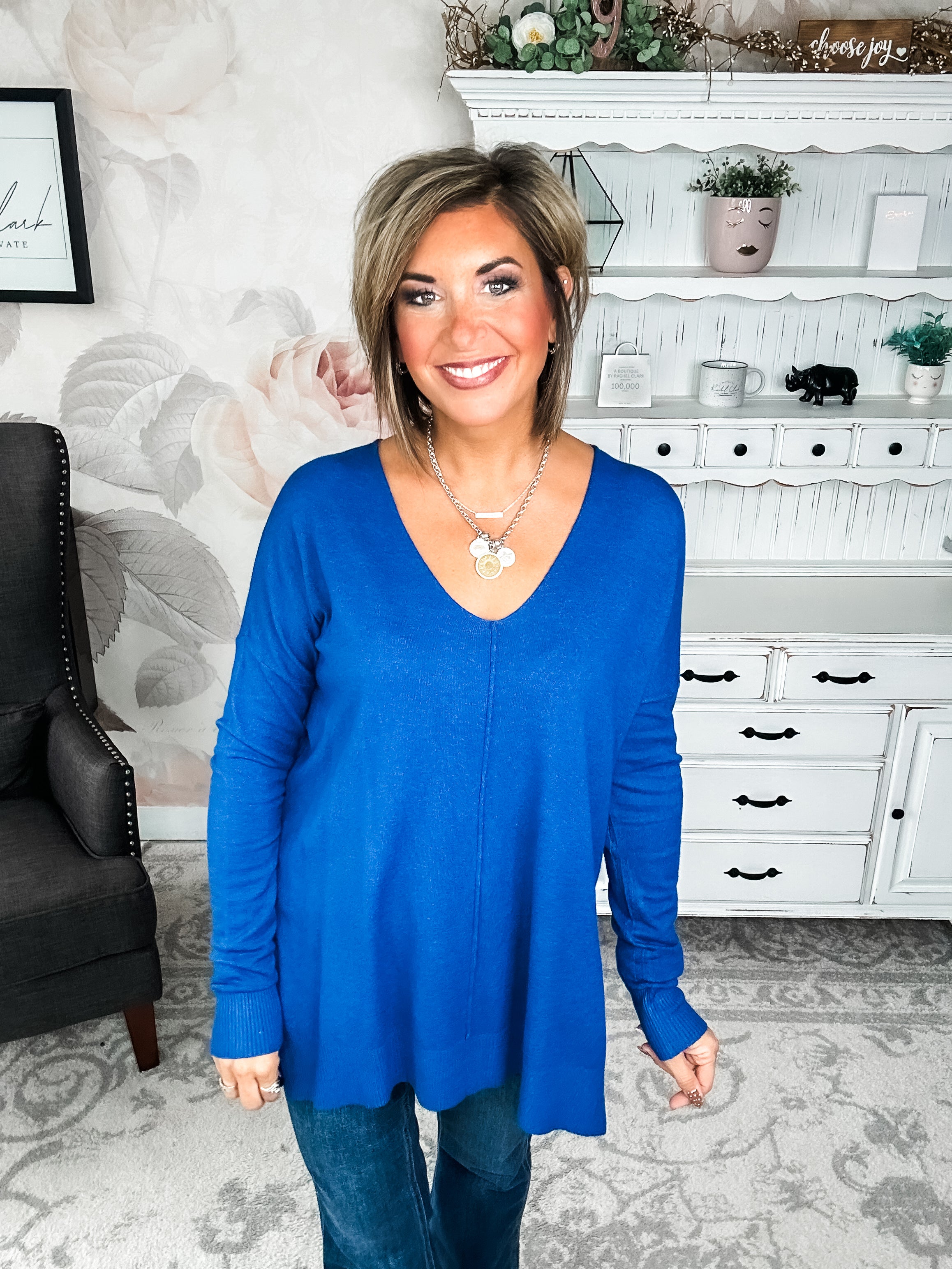 BLACK FRIDAY EXCLUSIVE - Blackout Breezer Sweater - Light Navy