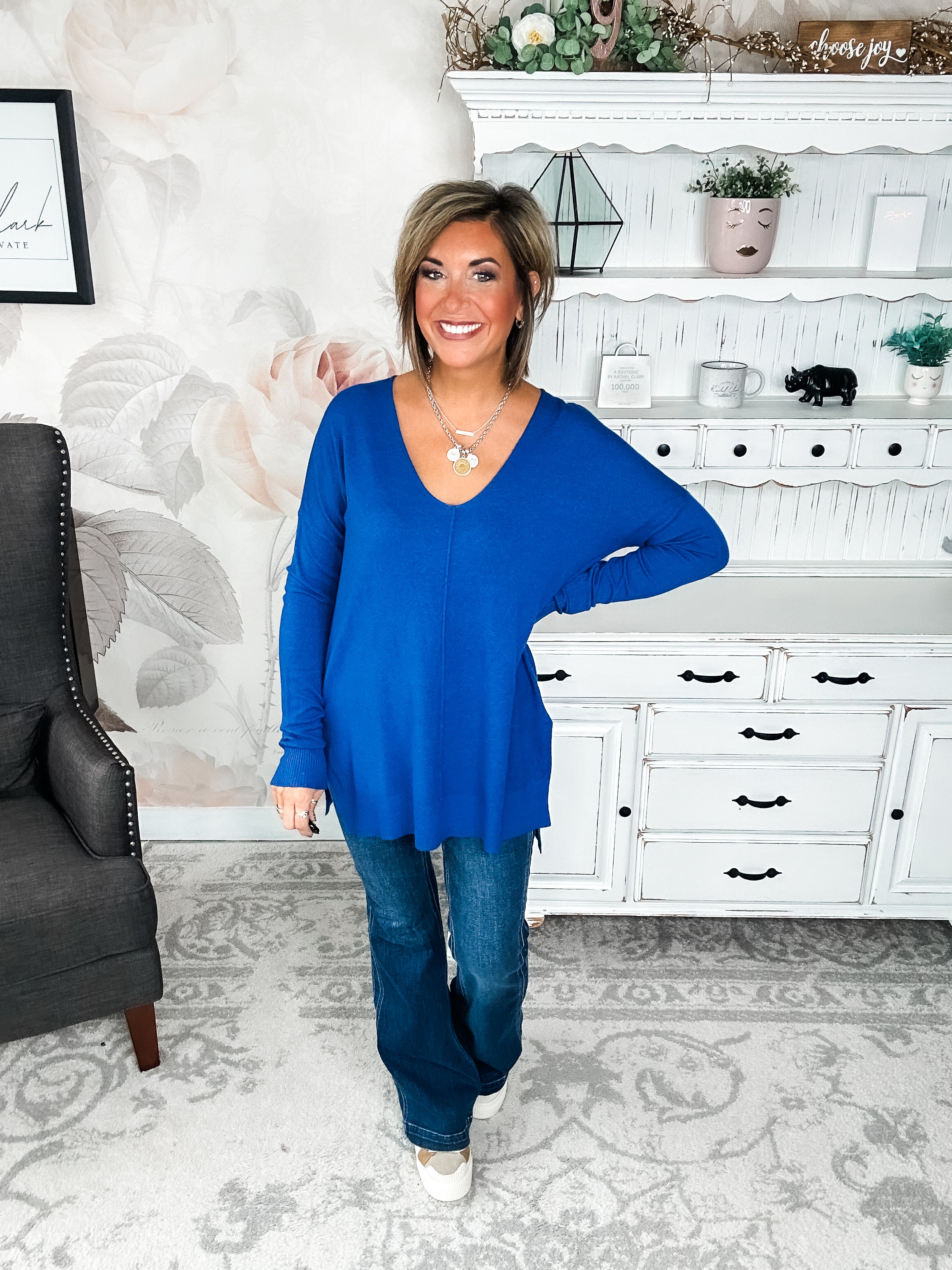 BLACK FRIDAY EXCLUSIVE - Blackout Breezer Sweater - Light Navy