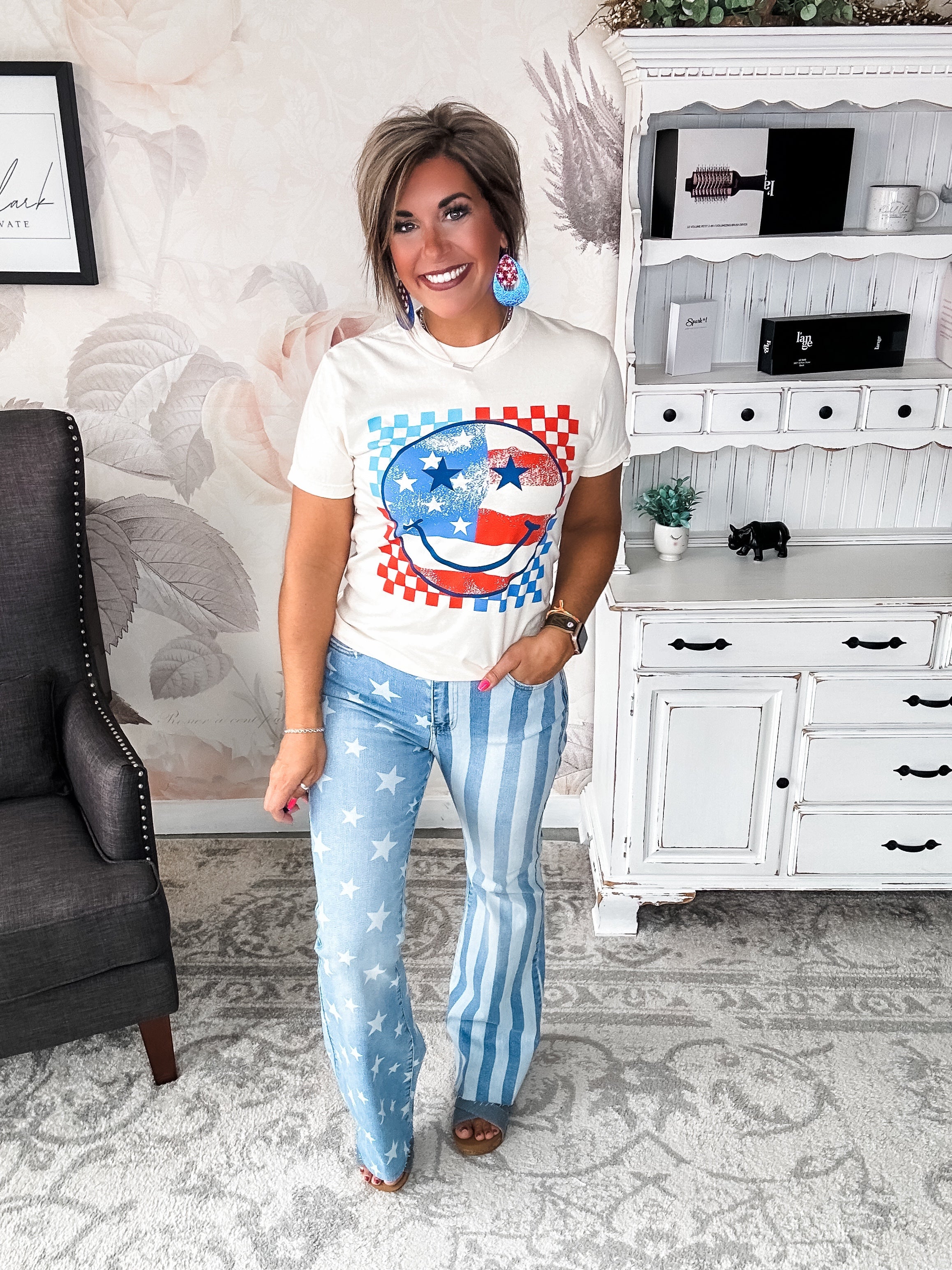 Patriotic Smiley Graphic Tee