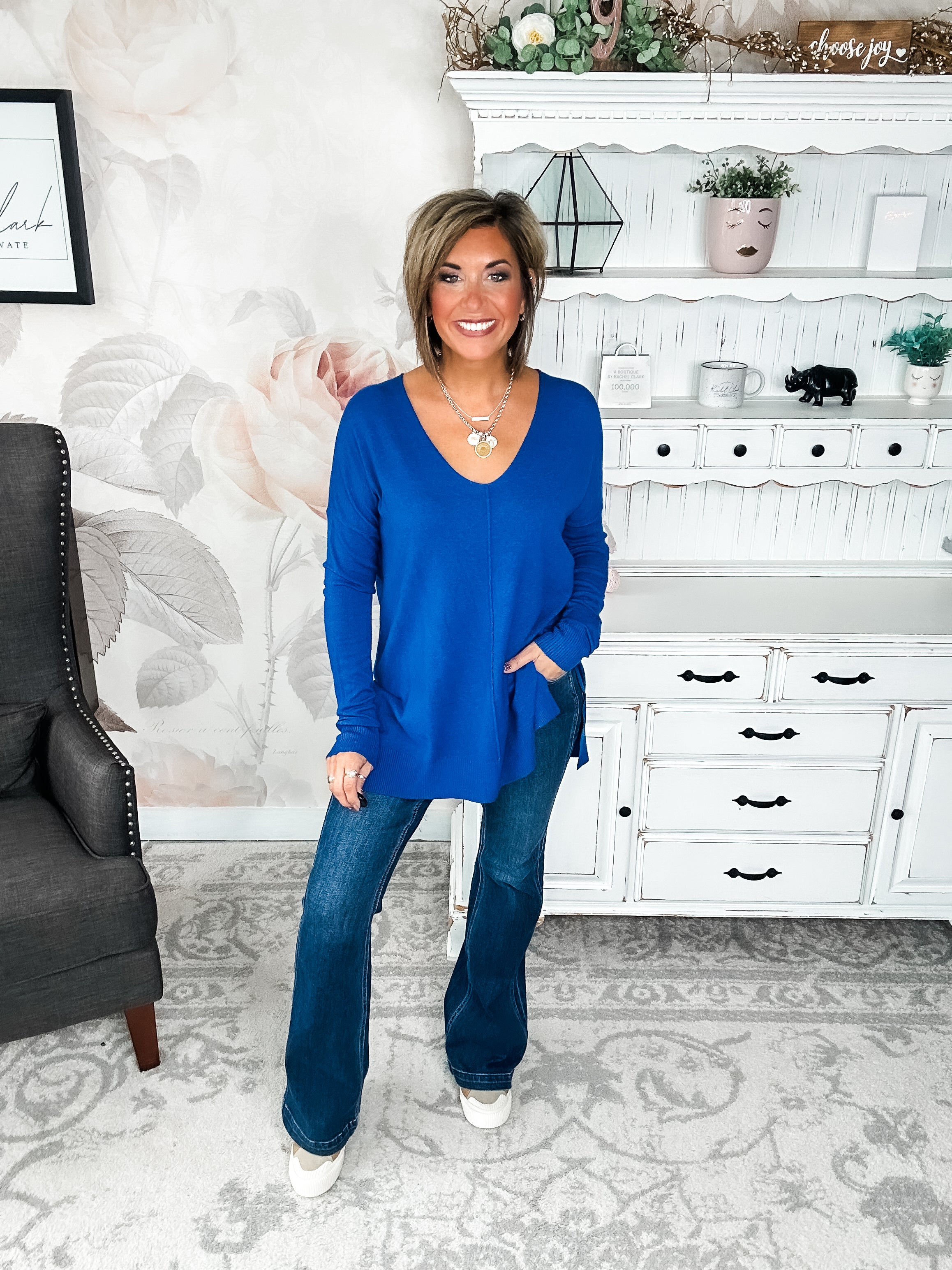 BLACK FRIDAY EXCLUSIVE - Blackout Breezer Sweater - Light Navy