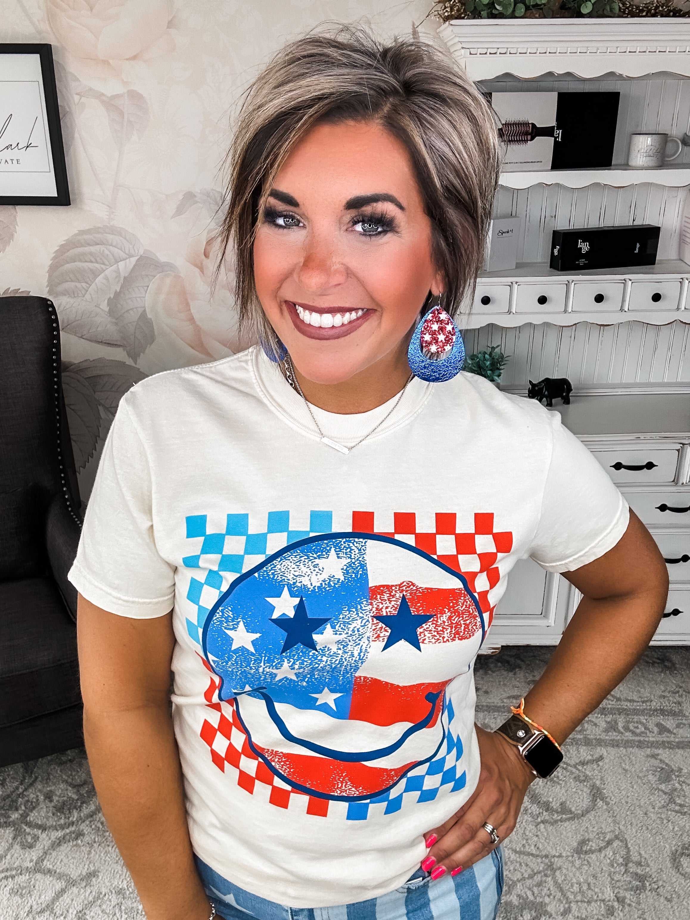 Patriotic Smiley Graphic Tee