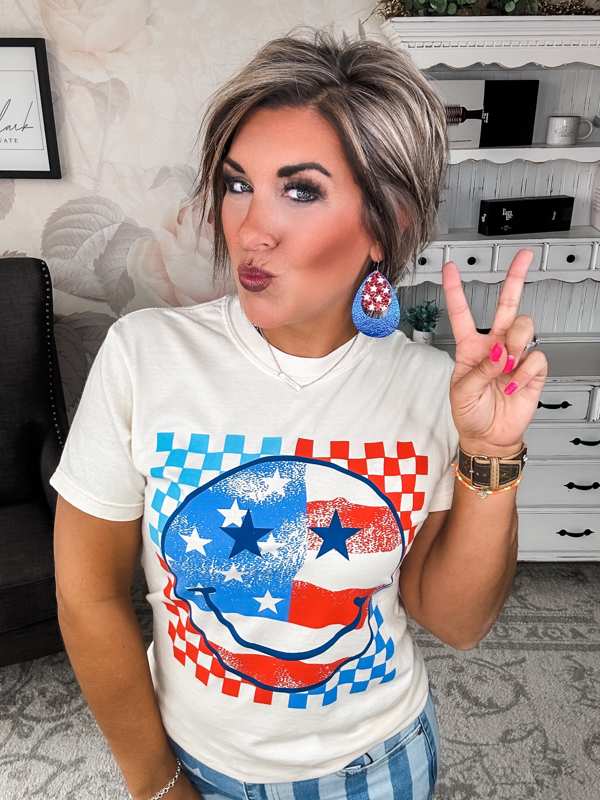 Patriotic Smiley Graphic Tee