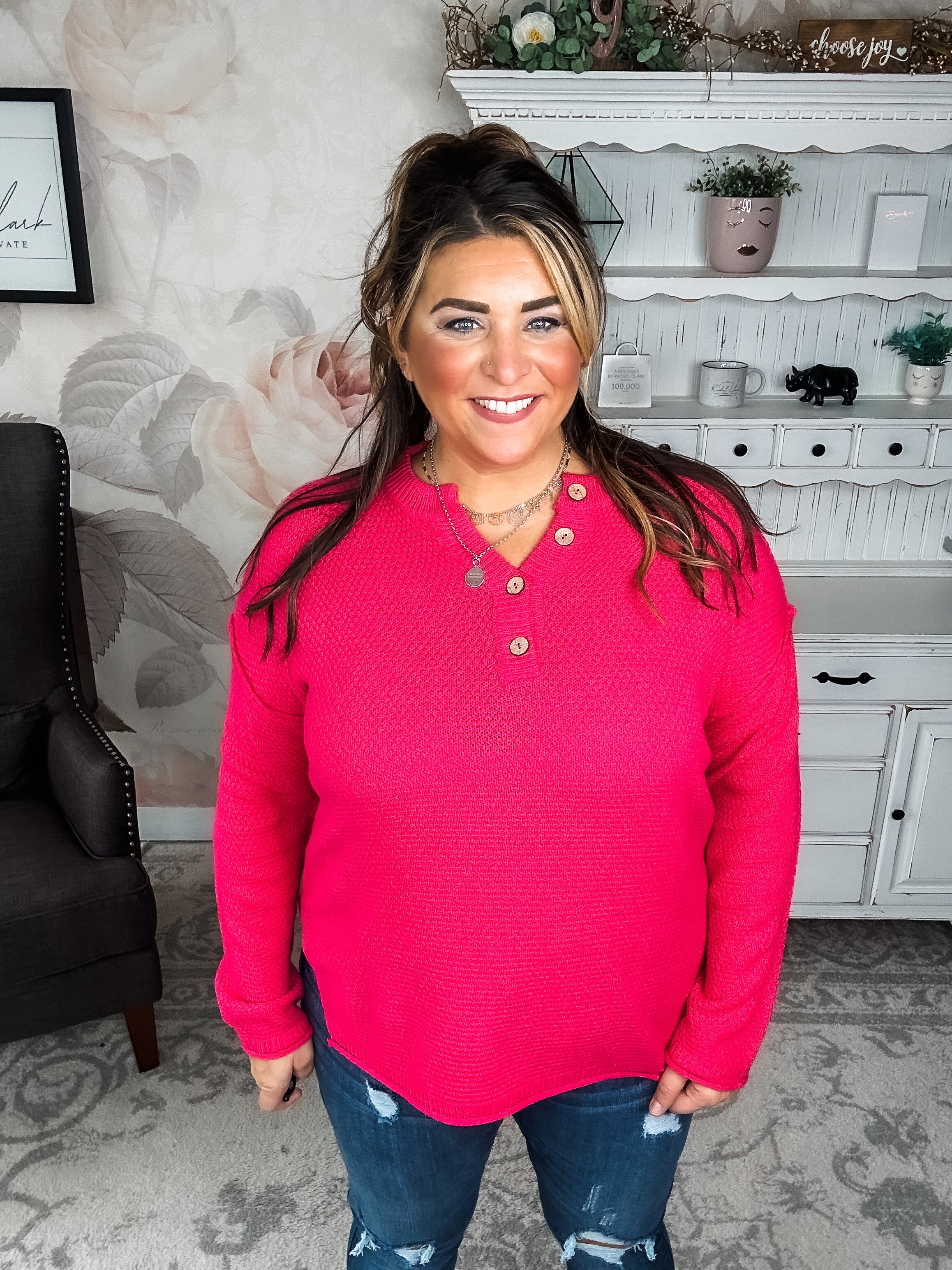 BLACK FRIDAY EXCLUSIVE - Sunrise Sprinter Sweater - Hot Pink