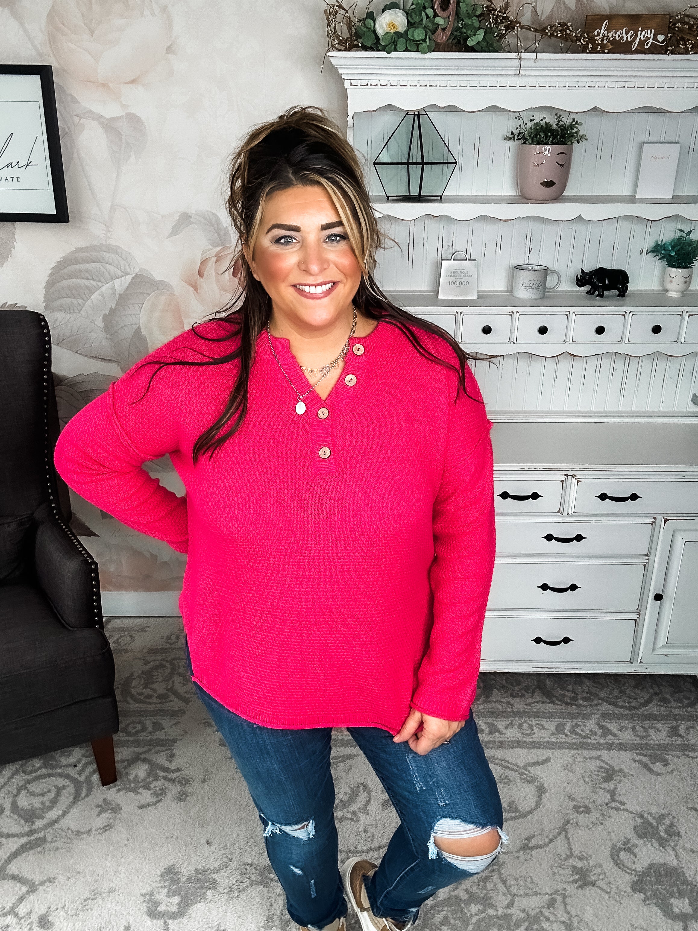 BLACK FRIDAY EXCLUSIVE - Sunrise Sprinter Sweater - Hot Pink